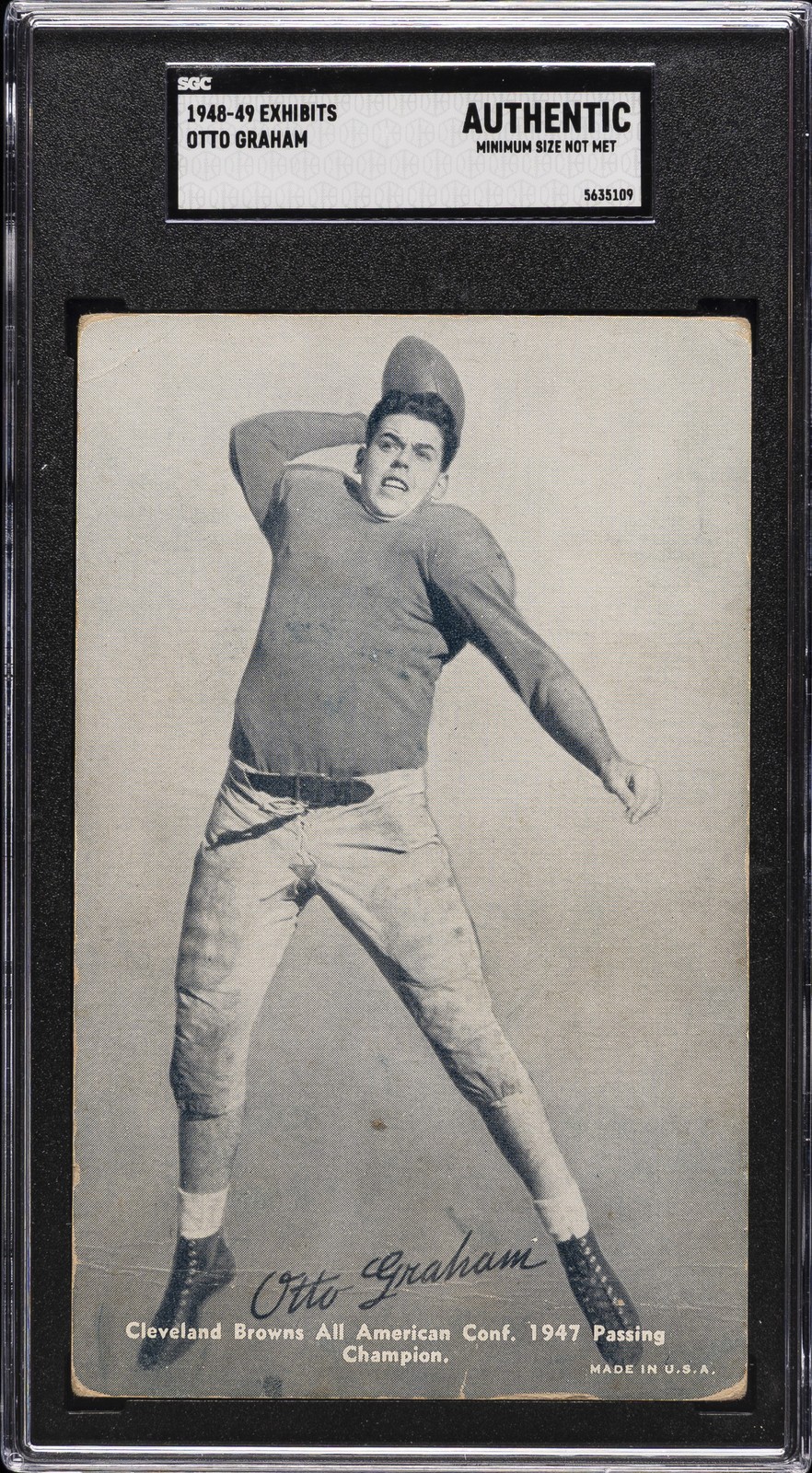 1948-49 EXHIBITS AUTHENTIC - MINIMUM SIZE NOT MET OTTO GRAHAM SGC A