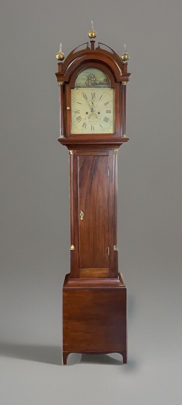 Gardner Parker - Rare Antique Massachusetts Rocking Ship Grandfather Clock