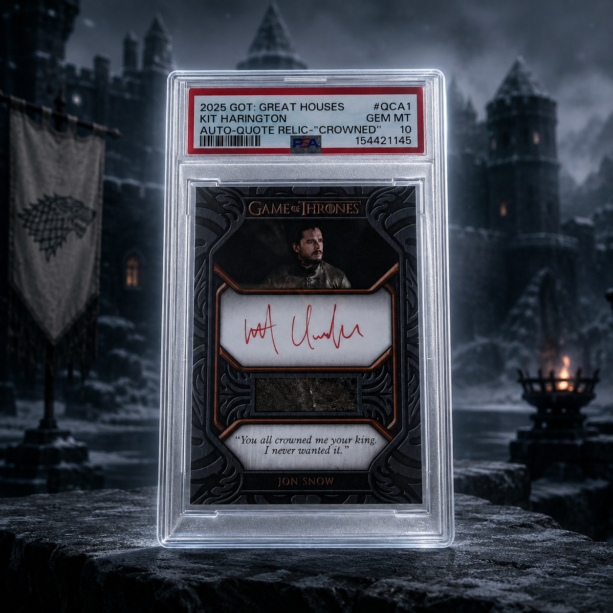 Kit Harington Jon Snow PSA 10 Auto Quote Relic 2025 Game of Thrones Great Houses