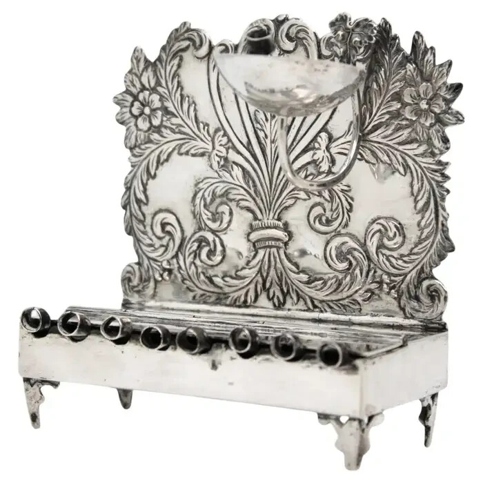 An Early German Silver Hanukkah Lamp, Berlin Circa 1817 Judaica An Early German Silver Hanukkah Lamp, Berlin Circa 1817 Judaica