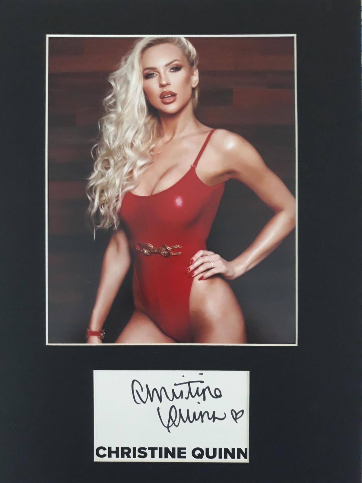 CHRISTINE QUINN AUTOGRAPH SIGNED CARD (10X8 CHRISTINE QUINN AUTOGRAPH SIGNED CARD (10X8