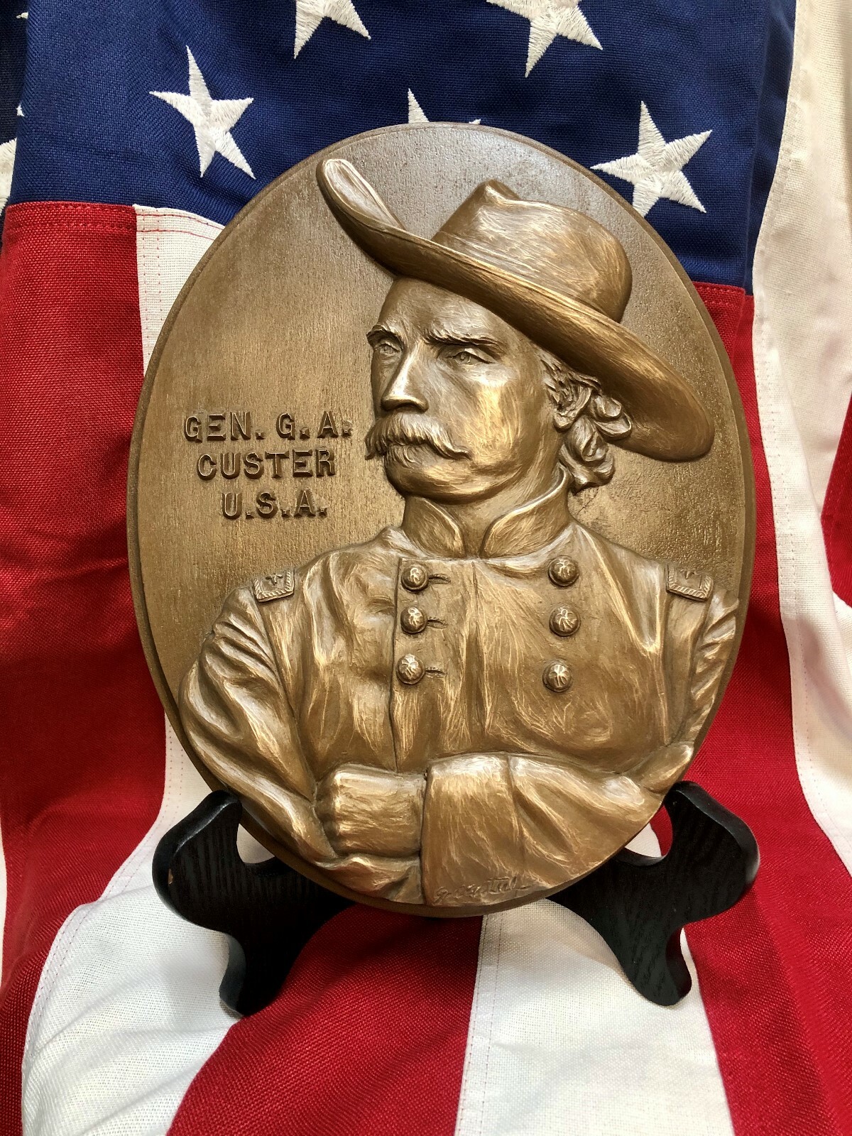 Gen. George A. Custer – Plaque in Bonded Bronze Gen. George A. Custer – Plaque in Bonded Bronze