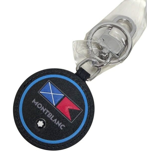 Unused Montblanc Keychain Key Ring Key Fob Soft Grain Flag Blue MONTBLANC Men's