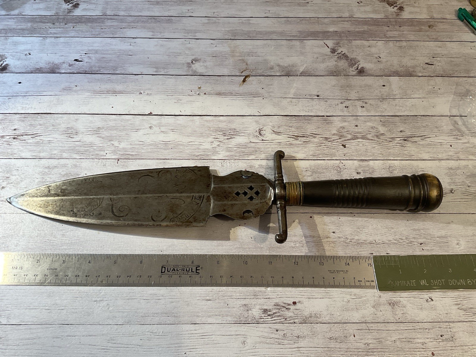 ORIGINAL MASSIVE 1700S ? GERMAN REGIMENTAL BLADE KNIFE ORIGINAL MASSIVE 1700S ? GERMAN REGIMENTAL BLADE KNIFE