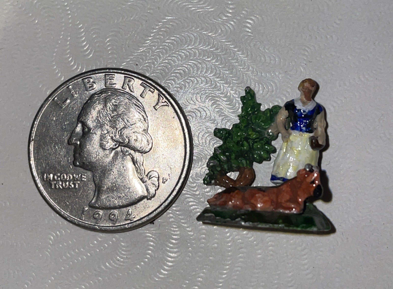Eugene Kupjack Miniature Diorama Woman with Cow Scene Rare Vintage Eugene Kupjack Miniature Diorama Woman with Cow Scene Rare Vintage