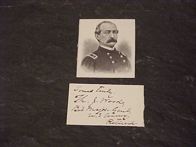 1800s Union General Thomas J Wood Autographed Signed Card Civil War 1800s Union General Thomas J Wood Autographed Signed Card Civil War