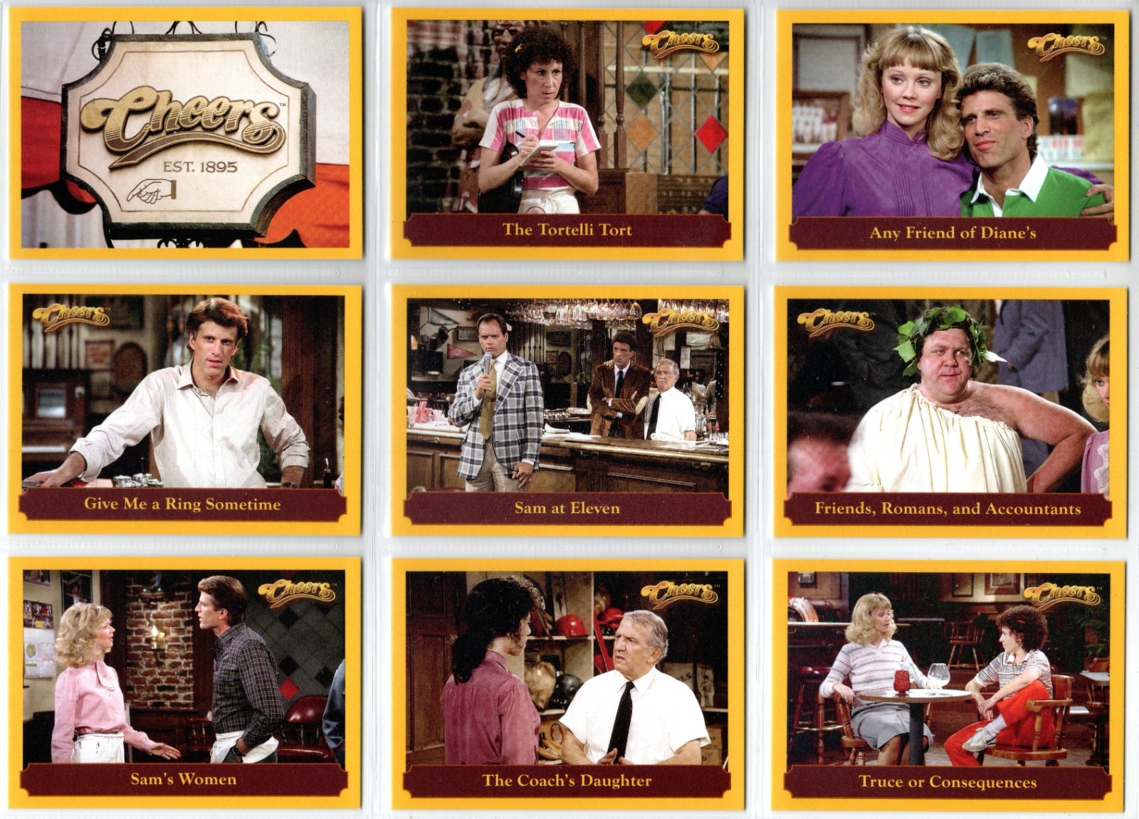 CHEERS PREMIERE EDITION GOLD PARALLEL BASE INSERT TRADING CARD SET (99) #'D /82 CHEERS PREMIERE EDITION GOLD PARALLEL BASE INSERT TRADING CARD SET (99) #'D /82