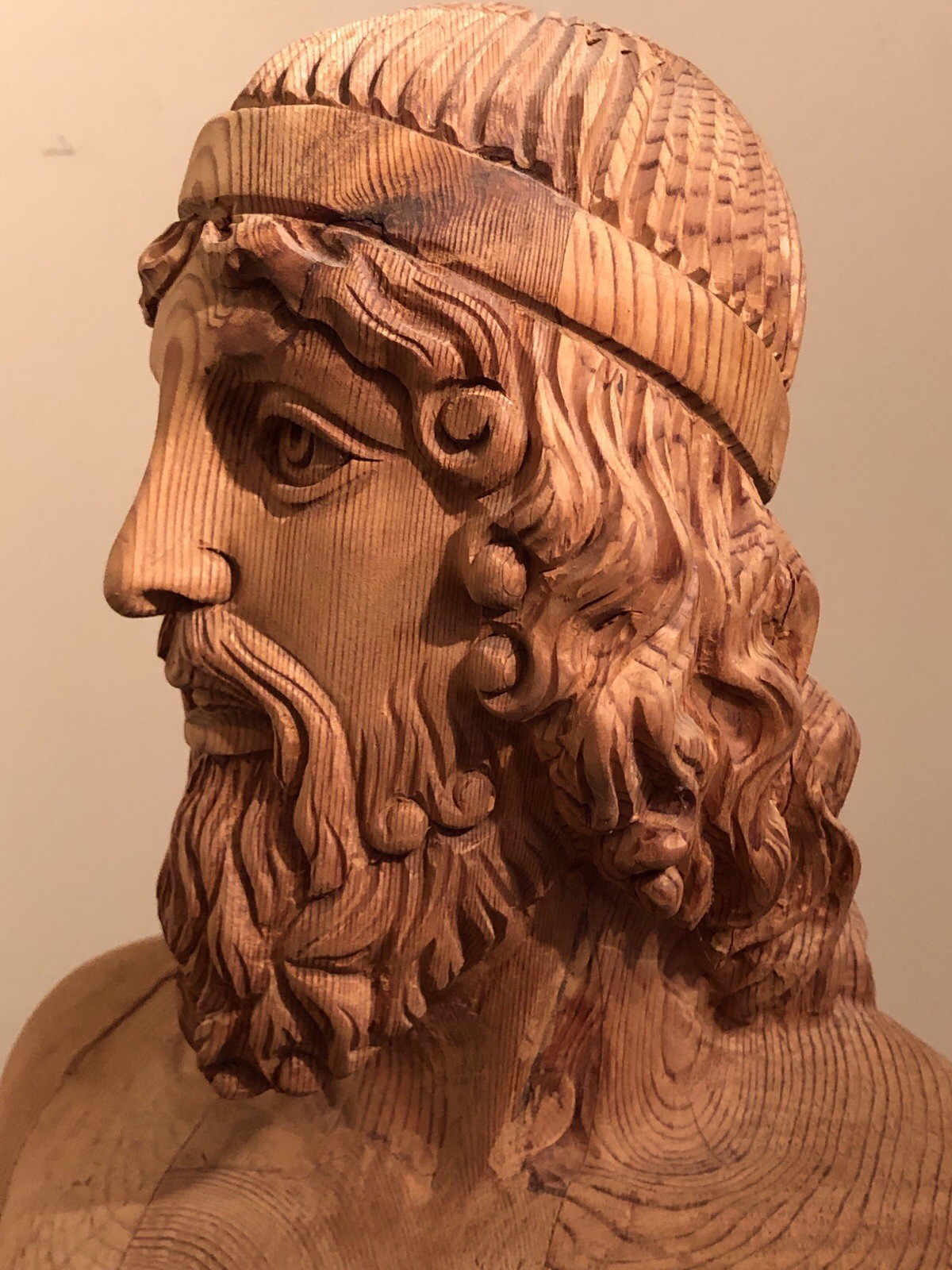 RIACI BRONZE “HAND-SCULPTED” ~ 1/2 SIZE WOODEN REPLICA & BASE — One-Of- A-Kind RIACI BRONZE “HAND-SCULPTED” ~ 1/2 SIZE WOODEN REPLICA & BASE — One-Of- A-Kind
