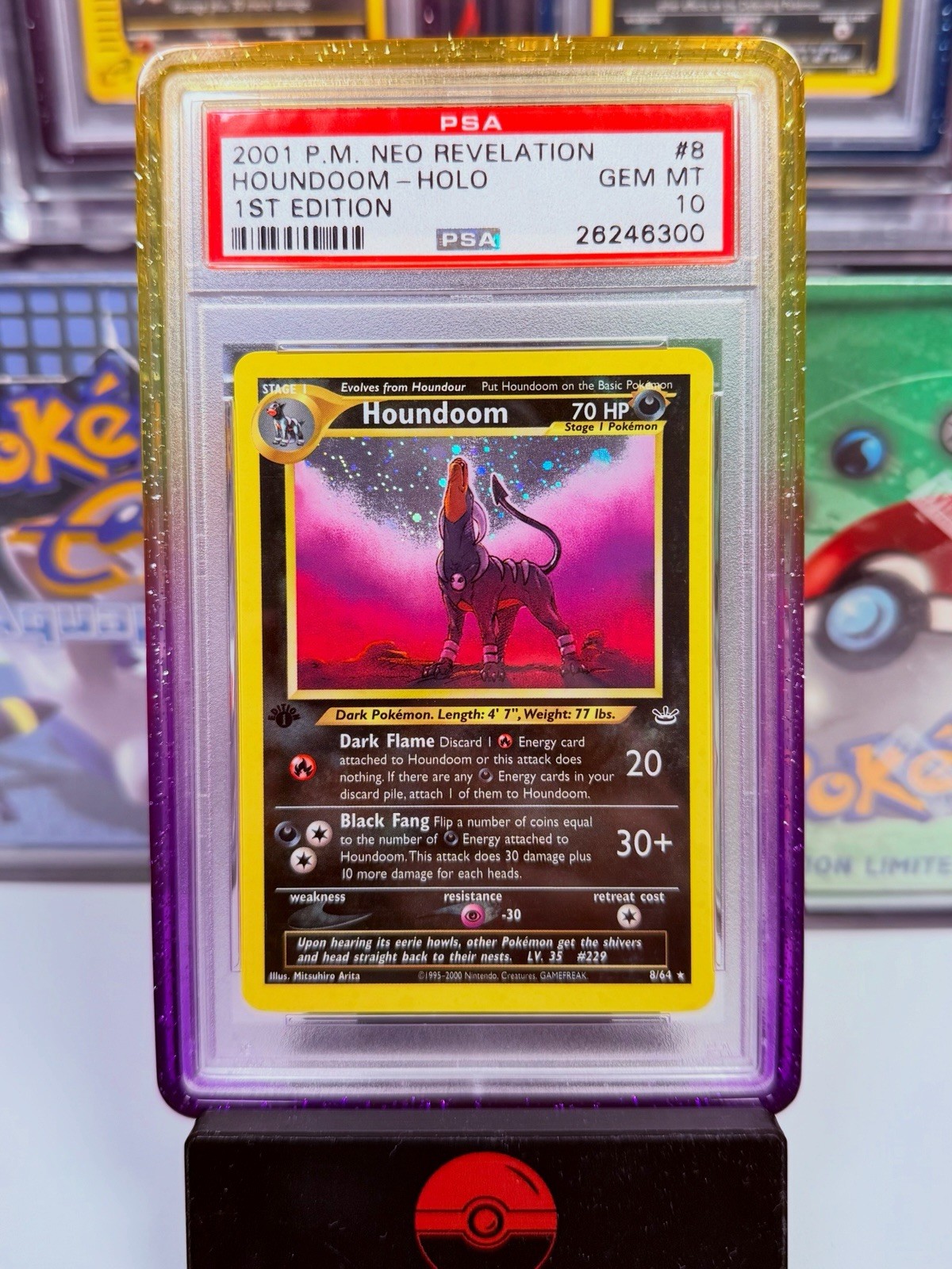 2001 Pokemon Houndoom Neo Revelation 1st Edition #8 PSA 10 Gem Mint POP - 29 💎