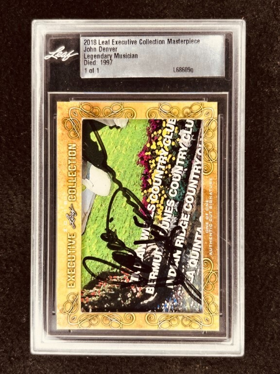 John Denver 2018 Leaf Cut Signature signed autograph slab 1/1 JSA Country Roads John Denver 2018 Leaf Cut Signature signed autograph slab 1/1 JSA Country Roads