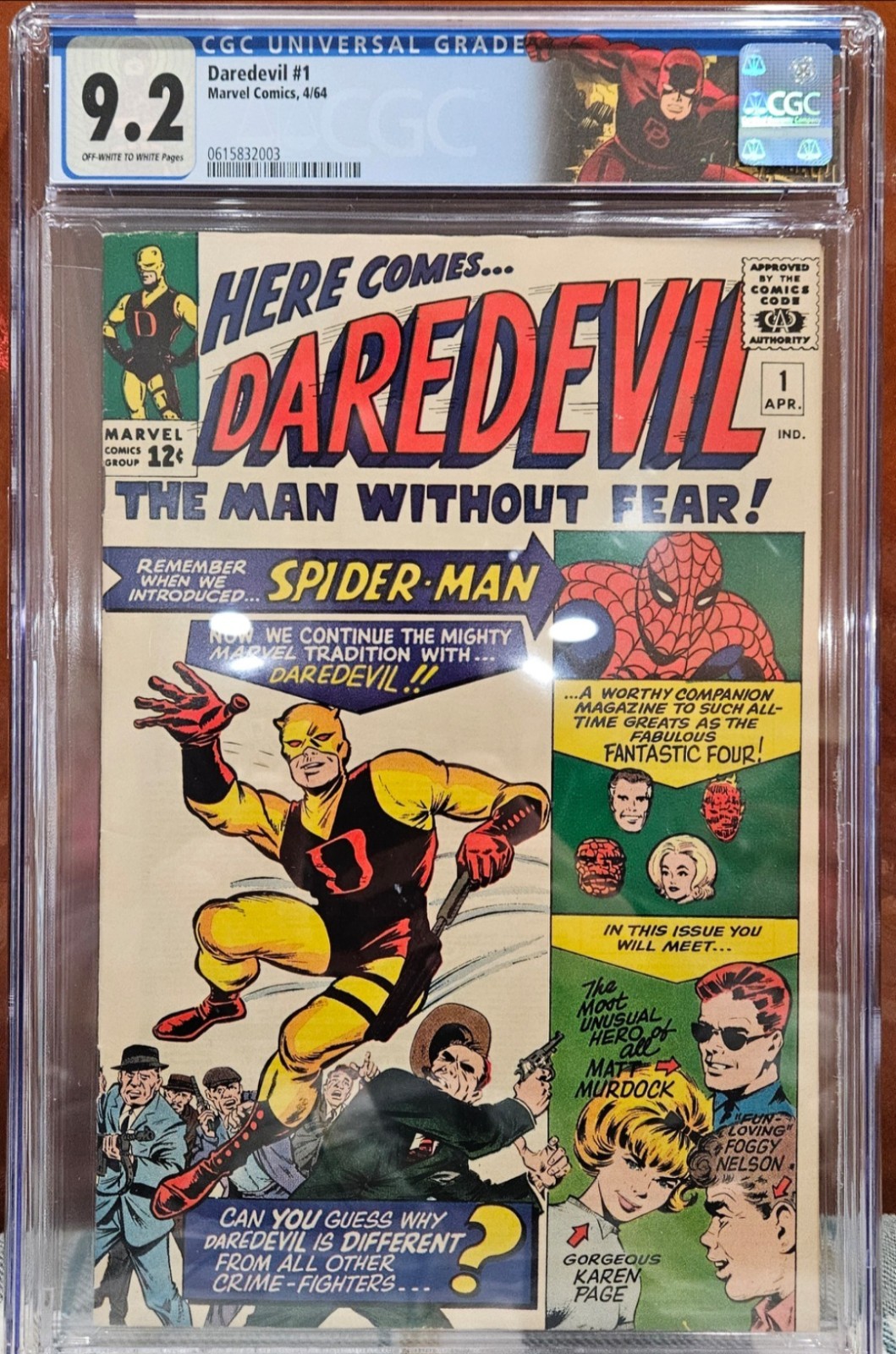 Daredevil #1 CGC 9.2 Universal Offwhite-White Pages 1st app Matt Murdock NETFLIX