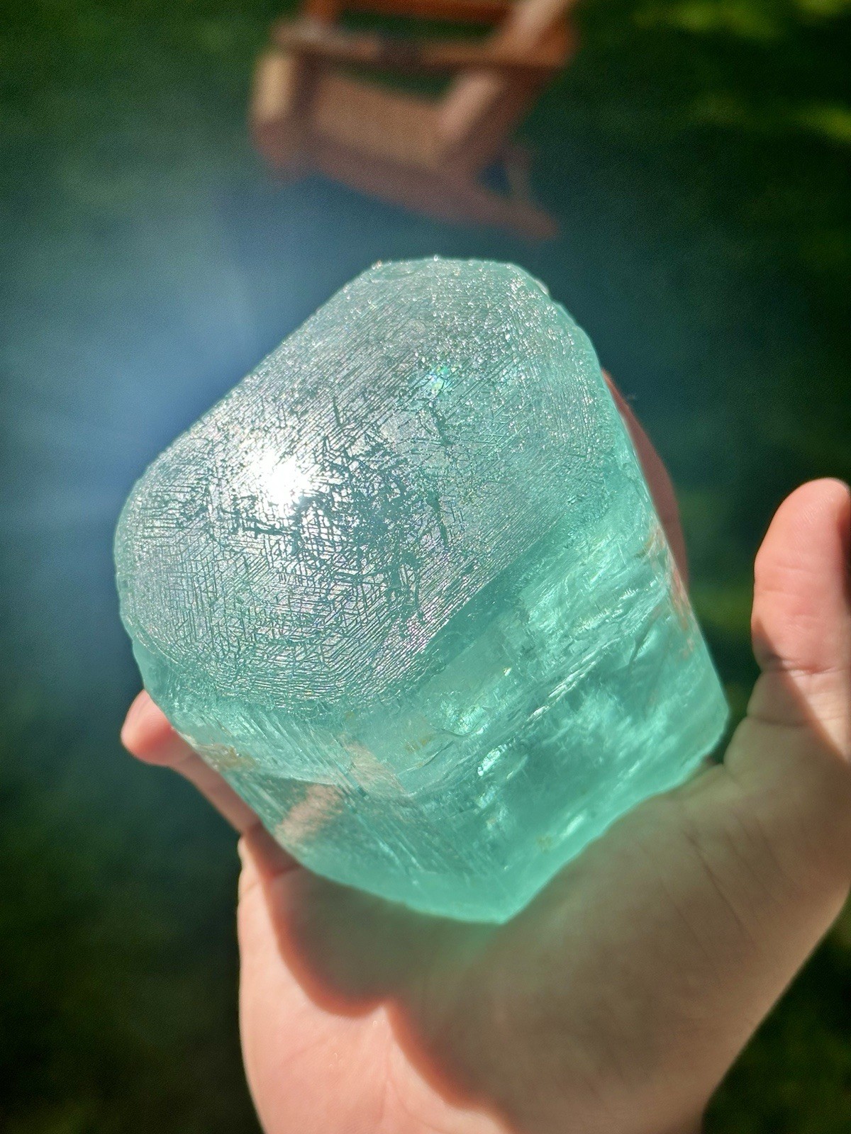 Etched GEM Deep Blue Aquamarine Crystal Specimen From Medina Mine, Brazil