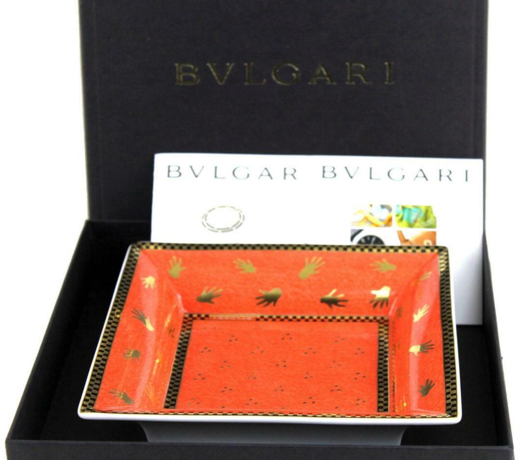 Rare BVLGARI x Rosenthal Ashtray Plate Square 18cm w/ BOX Slightly Used F/S z Rare BVLGARI x Rosenthal Ashtray Plate Square 18cm w/ BOX Slightly Used F/S z