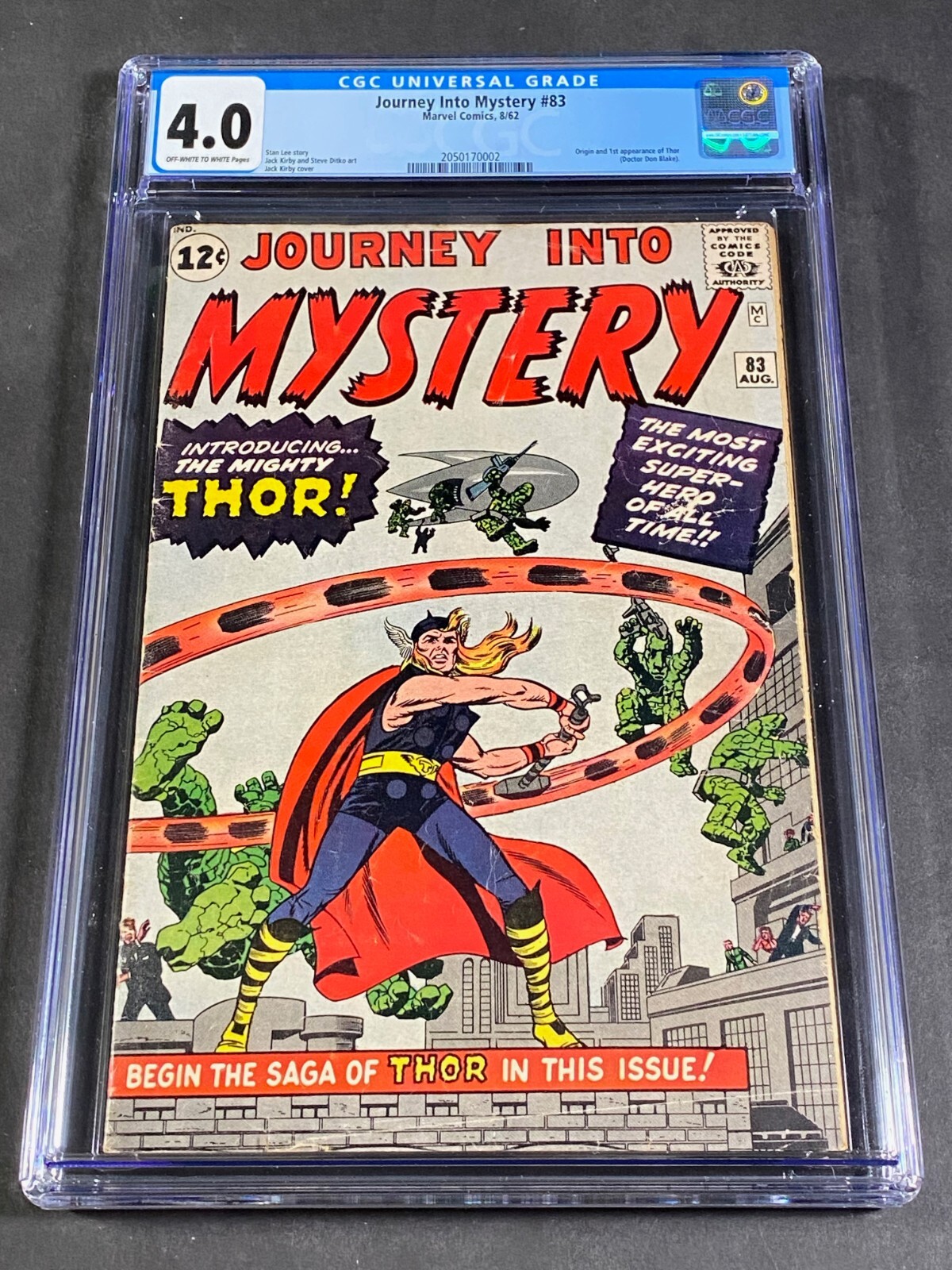 Journey Into Mystery #83 CGC 4.0 1962 Off-White to White Pages 2050170002 Thor