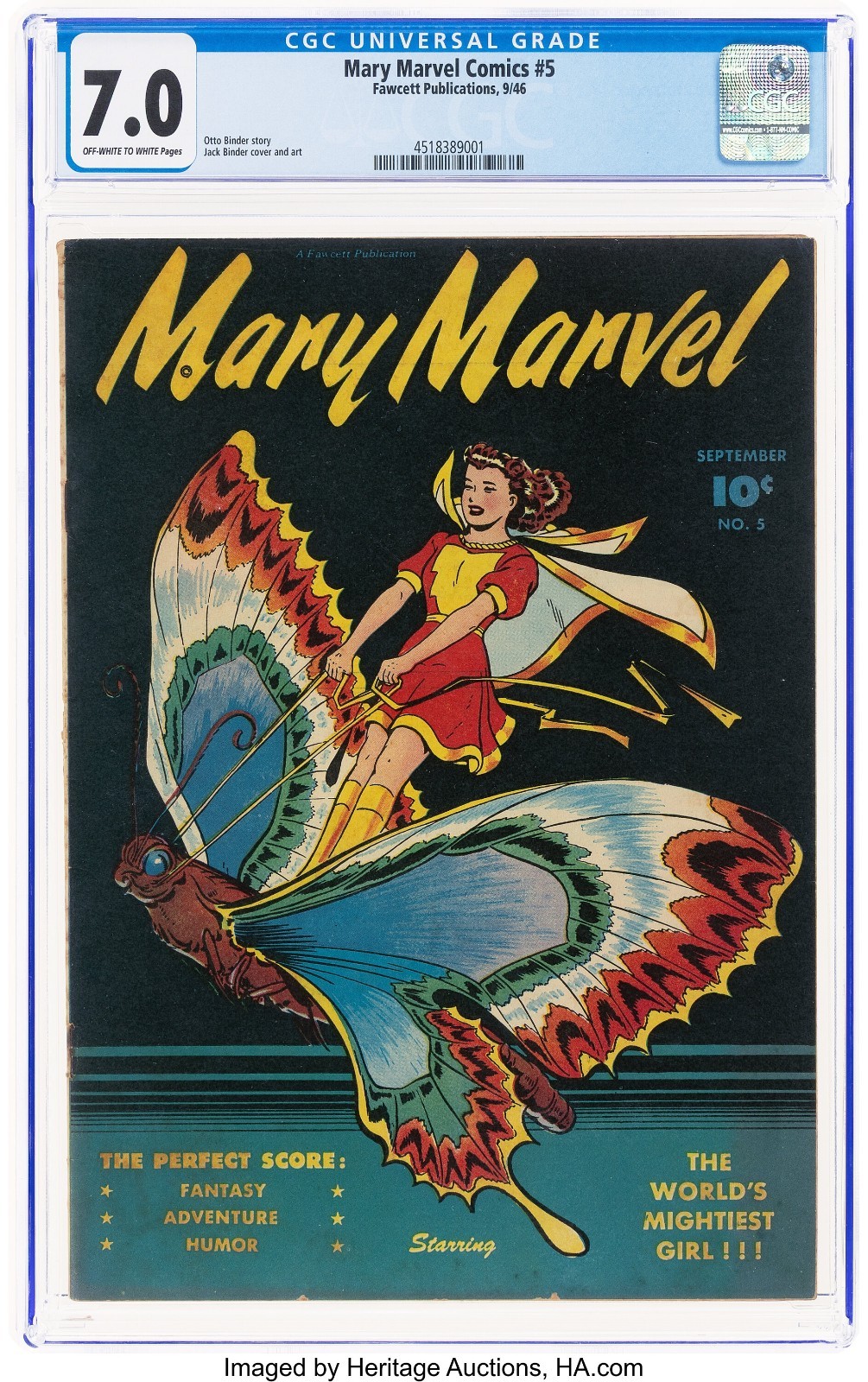 Mary Marvel Comics #5 CGC graded Top 6 rare Butterfly Moth cover Mary Marvel Comics #5 CGC graded Top 6 rare Butterfly Moth cover