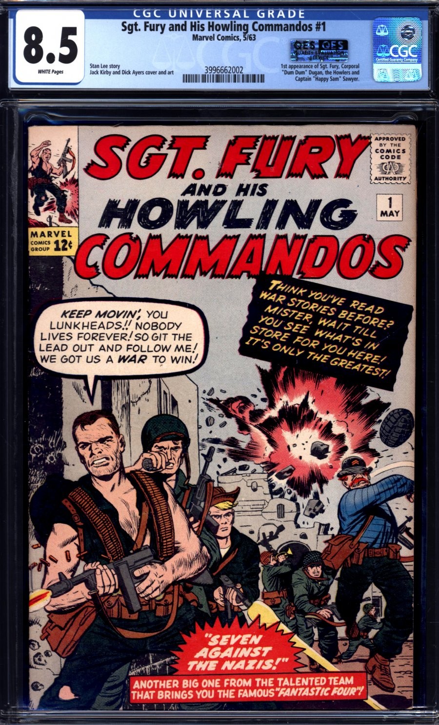Marvel - SGT. FURY AND HIS HOWLING COMMANDOS (1963-81) #1 - Grade 8.5 - Comic Bo Marvel - SGT. FURY AND HIS HOWLING COMMANDOS (1963-81) #1 - Grade 8.5 - Comic Bo