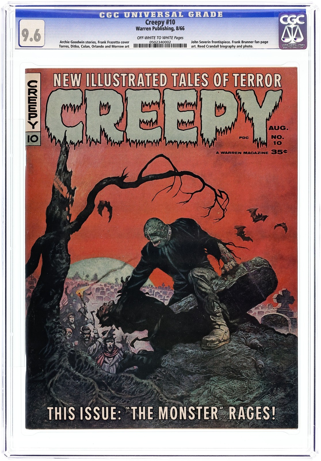Creepy #10 (Warren Publishing August 1966) Frank Frazetta Cover CGC 9.6