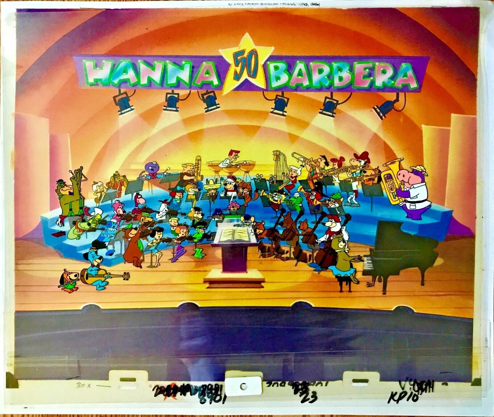 Hanna-Barbera 50th Anniversary Original Cel One of a Kind Yabba Dabba Doo Time Hanna-Barbera 50th Anniversary Original Cel One of a Kind Yabba Dabba Doo Time