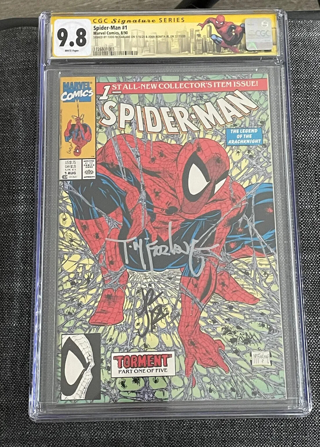 Spider-Man 1 (1990) CGC 9.8 Signed Todd McFarlane 1st Printing Epic Cover🔥🎁