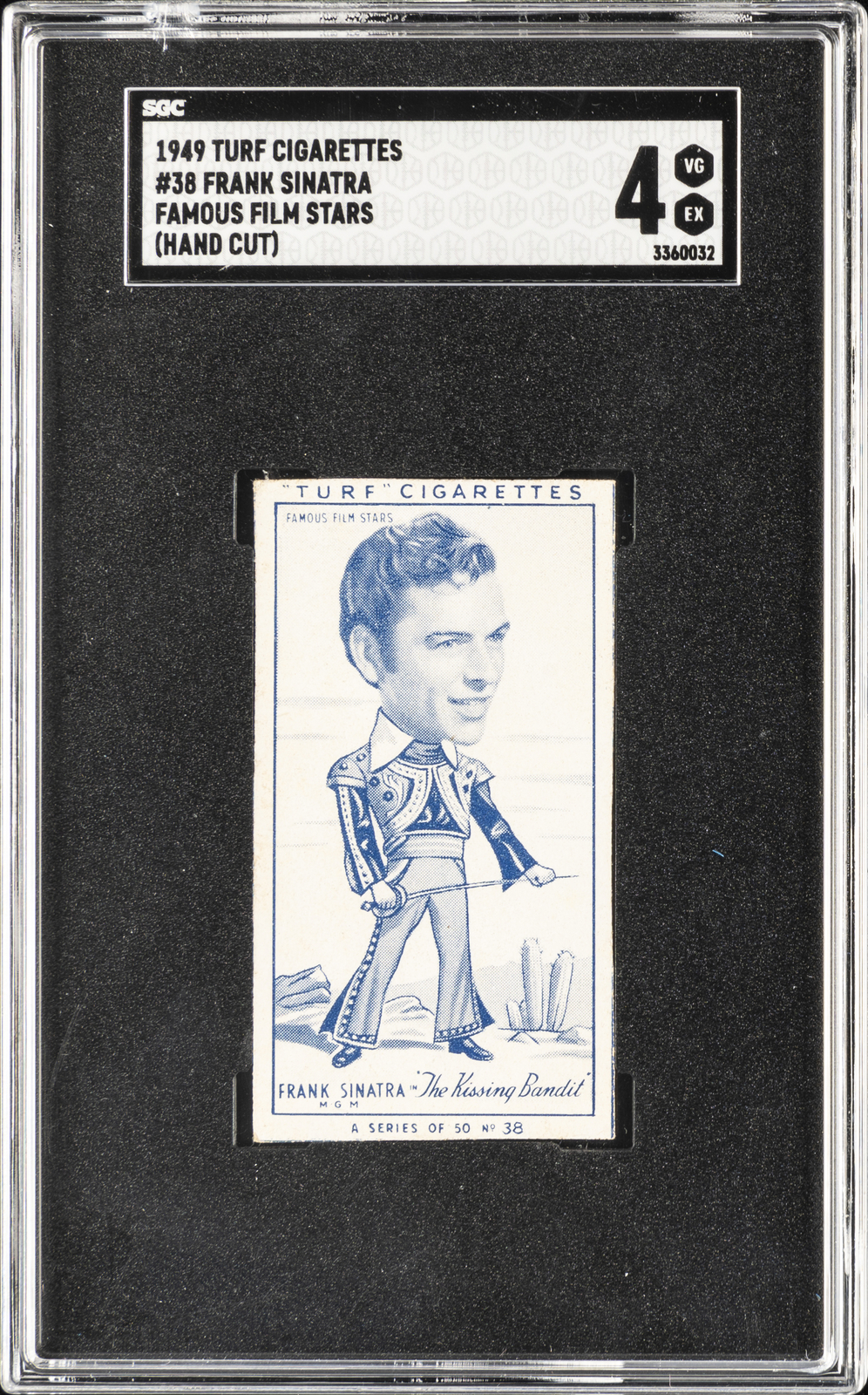 1949 TURF CIGARETTES FAMOUS FILMS STARS - (HAND CUT) #38 FRANK SINATRA SGC 4 1949 TURF CIGARETTES FAMOUS FILMS STARS - (HAND CUT) #38 FRANK SINATRA SGC 4