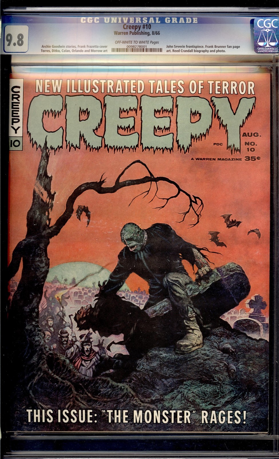 Creepy #10 1966 CGC 9.8 NM/MT OW/W High Definition Scans**