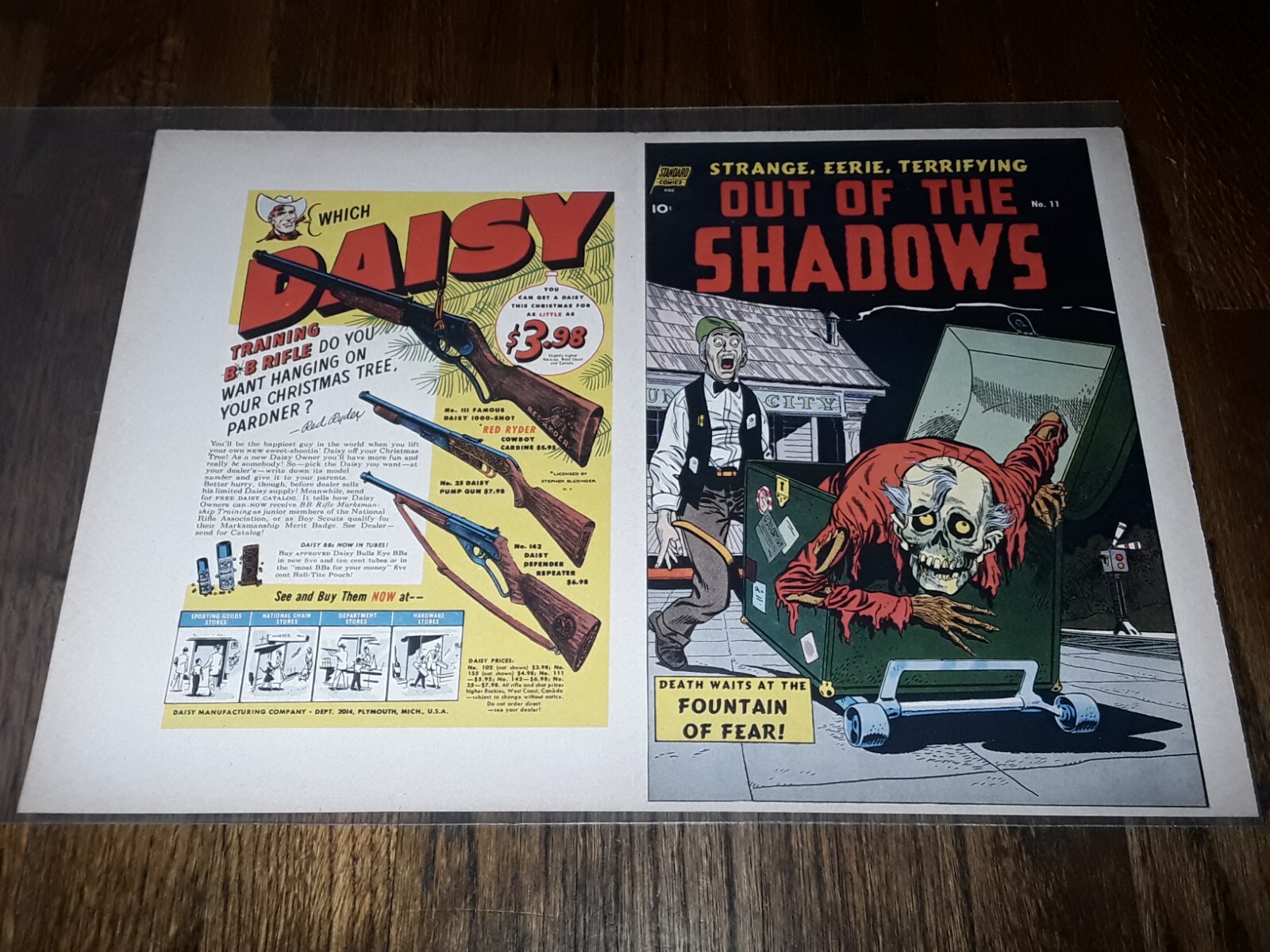 OUT OF THE SHADOW #11 PRINTER PROOF COVER ADs MARGINS PRE-CODE HORROR GOLDEN AGE