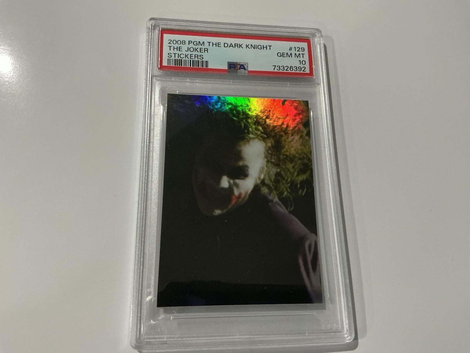 2008 PGM The Dark Knight JOKER PSA 10 Holo #129 (Pop 1) Heath Ledger RC Rookie 2008 PGM The Dark Knight JOKER PSA 10 Holo #129 (Pop 1) Heath Ledger RC Rookie