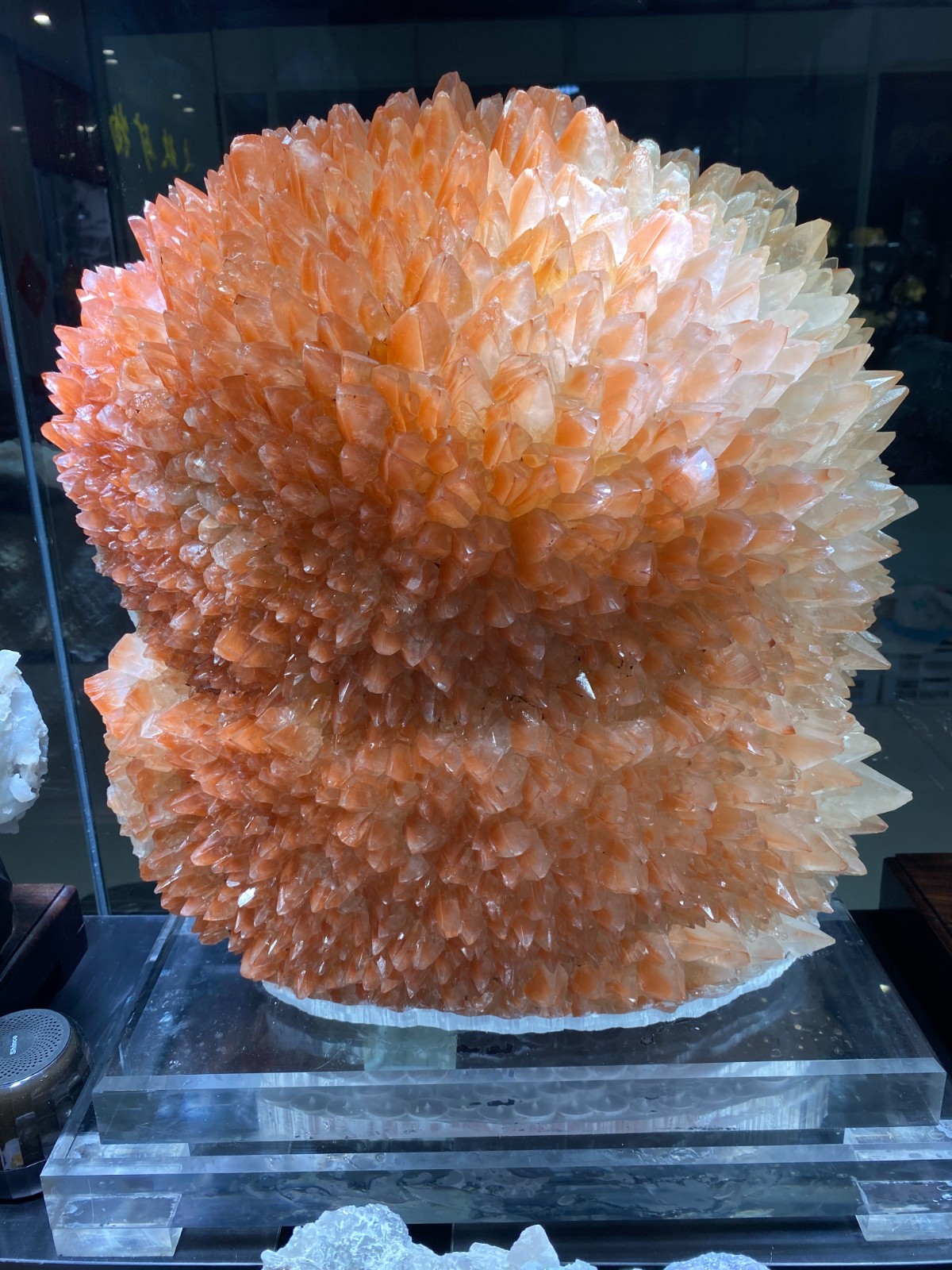 99lb Top Natural Red Calcite quartz crystal Rare Mineral specimens Collect+stand