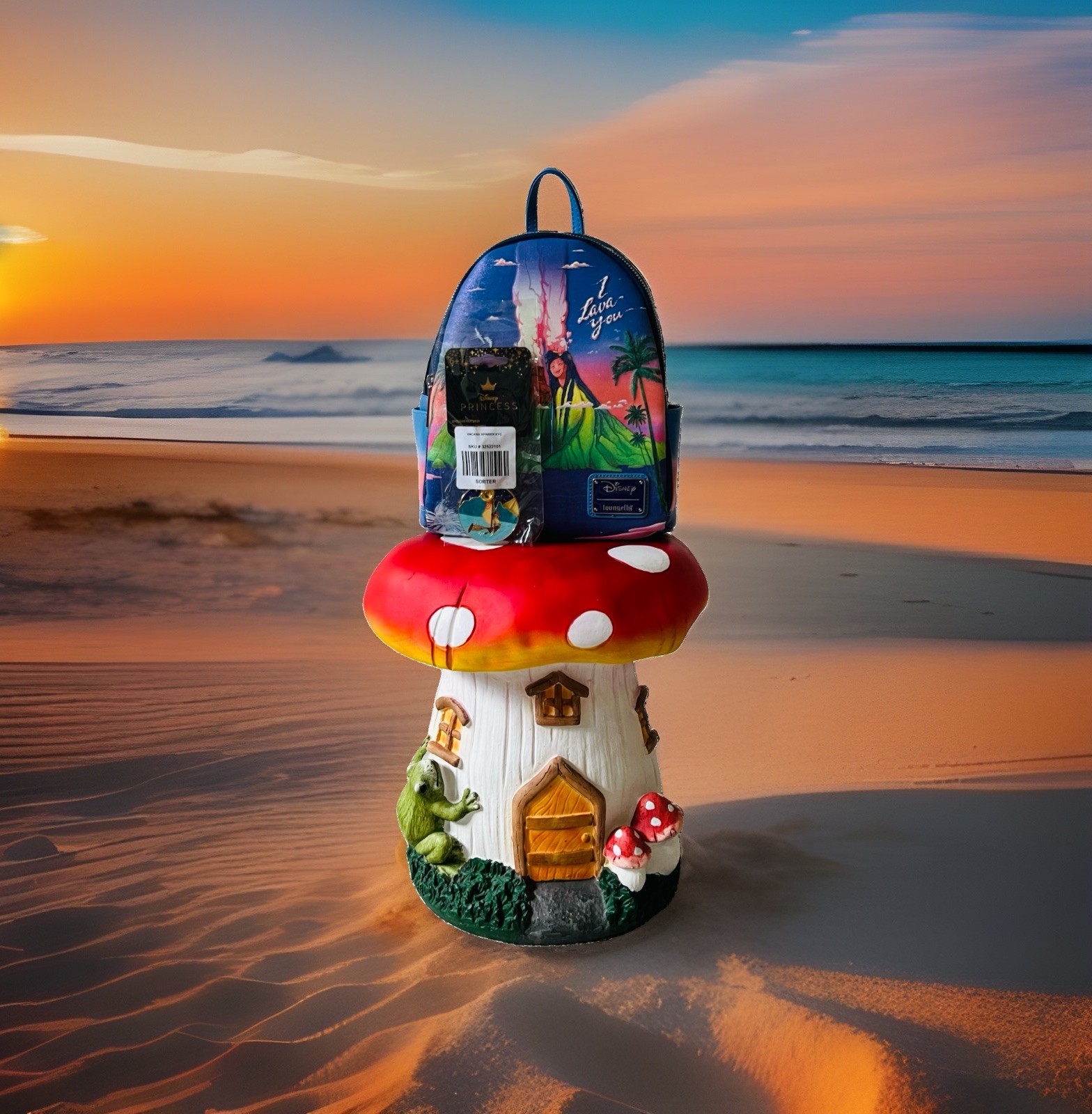 NWT Loungefly Disney Pixar Short “I Lava You” Backpack & NWT Moana Spin Keychain NWT Loungefly Disney Pixar Short “I Lava You” Backpack & NWT Moana Spin Keychain