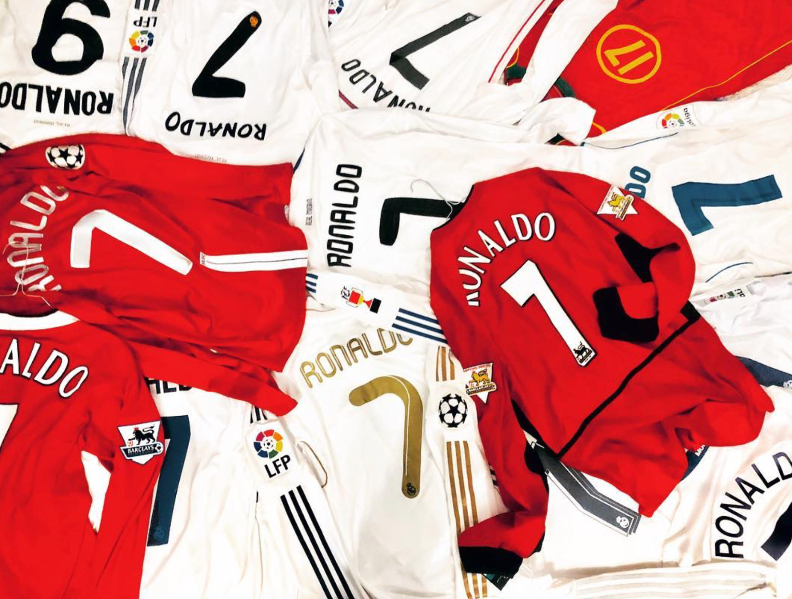 Ronaldo match issue shirts COLLECTION Formation, Final Moscow,... Real Madrid