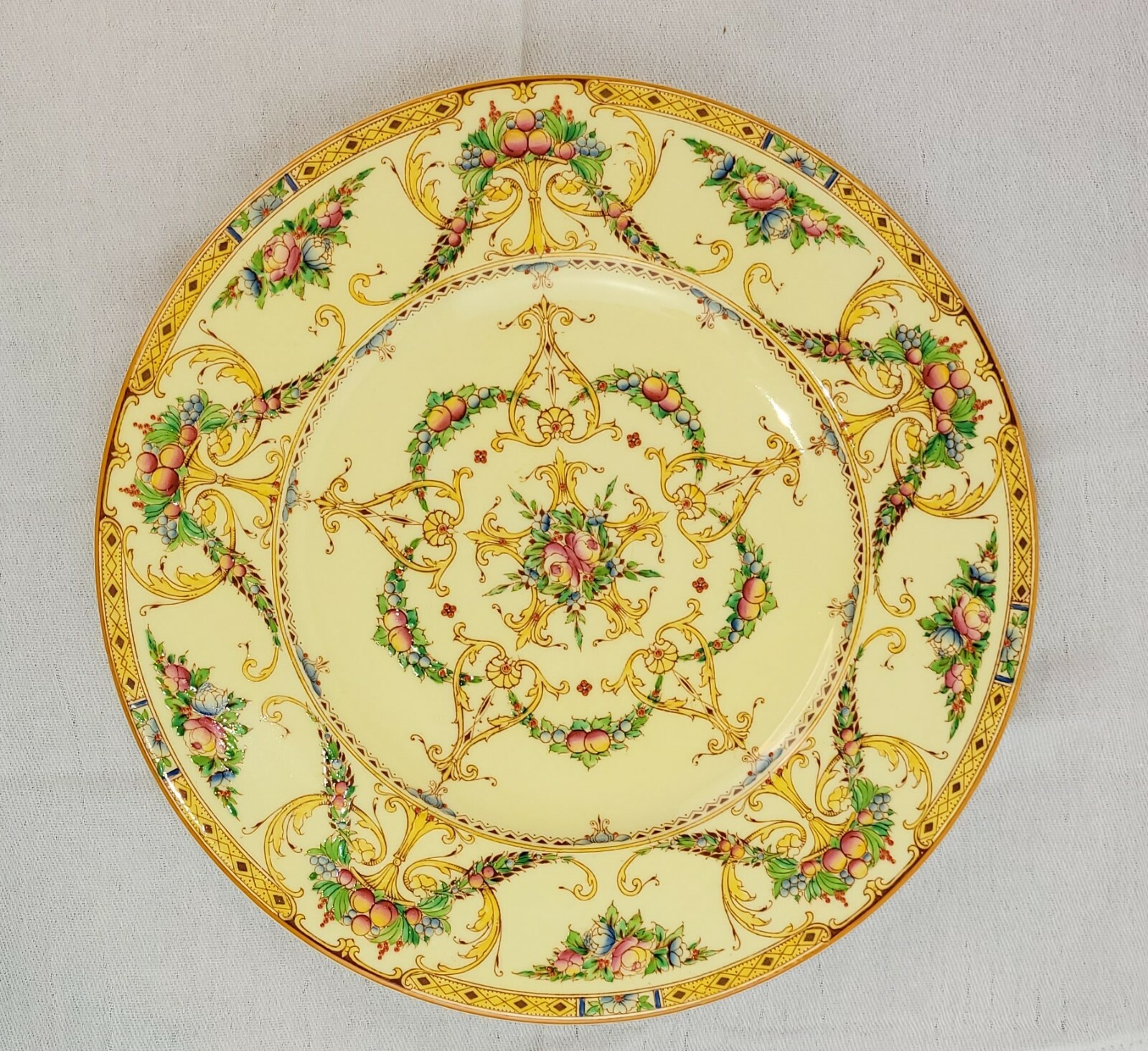 22 Royal Worcester Fruit and Basket Hand Enameled Plate