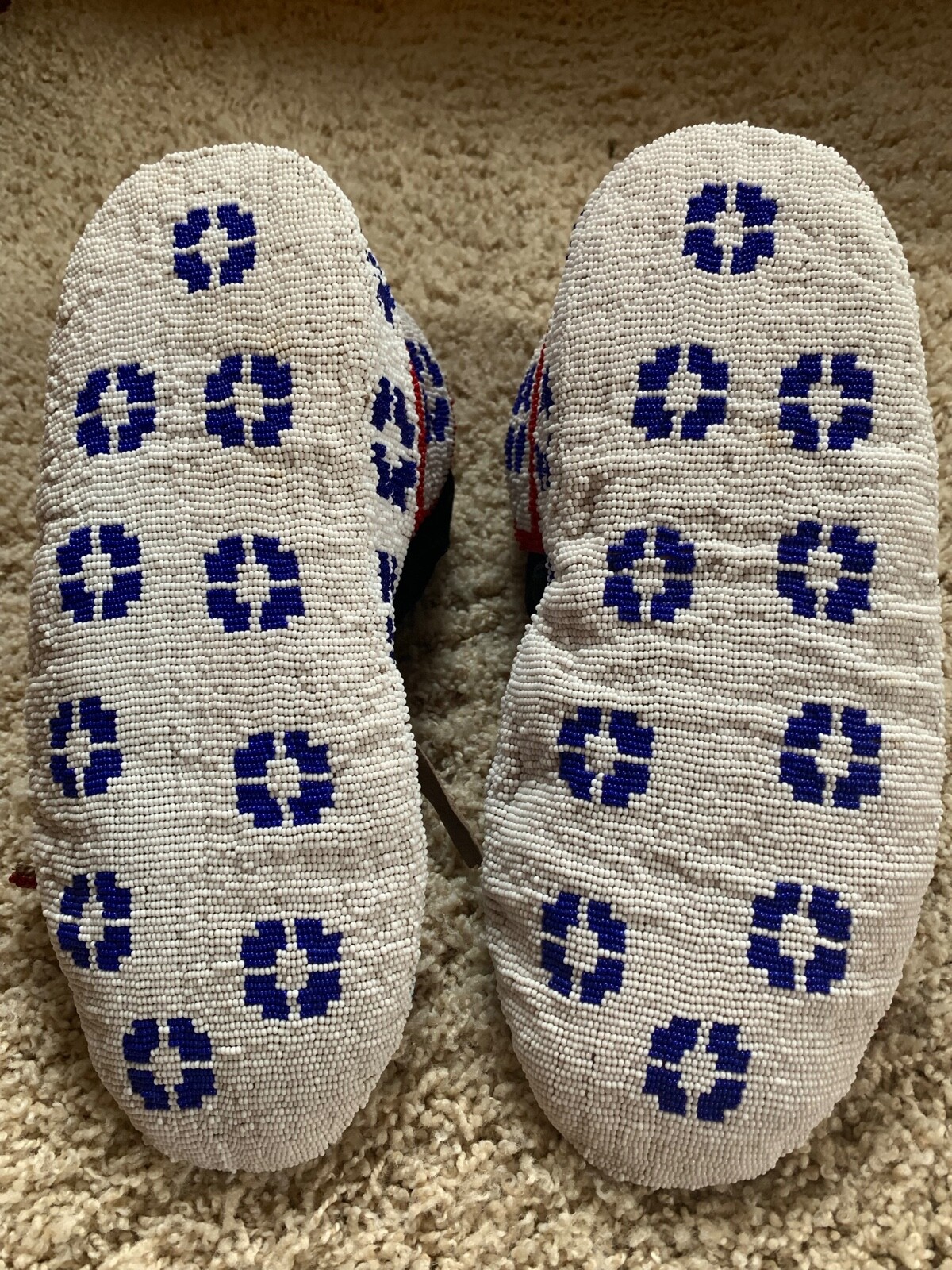 Antique Old Plains Beaded Ceremonial Moccasins. C. 1920’s Antique Old Plains Beaded Ceremonial Moccasins. C. 1920’s