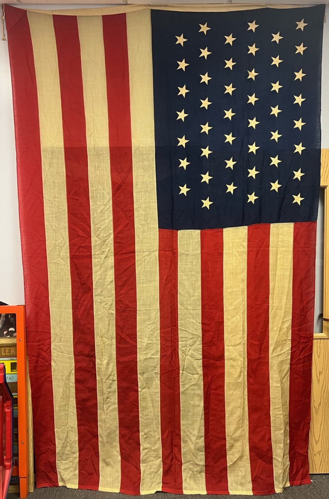 AMERICAN FLAG VINTAGE 45 STAR (1896-1908) ISSUED w/NAME - SPANISH AMERICAN WAR AMERICAN FLAG VINTAGE 45 STAR (1896-1908) ISSUED w/NAME - SPANISH AMERICAN WAR