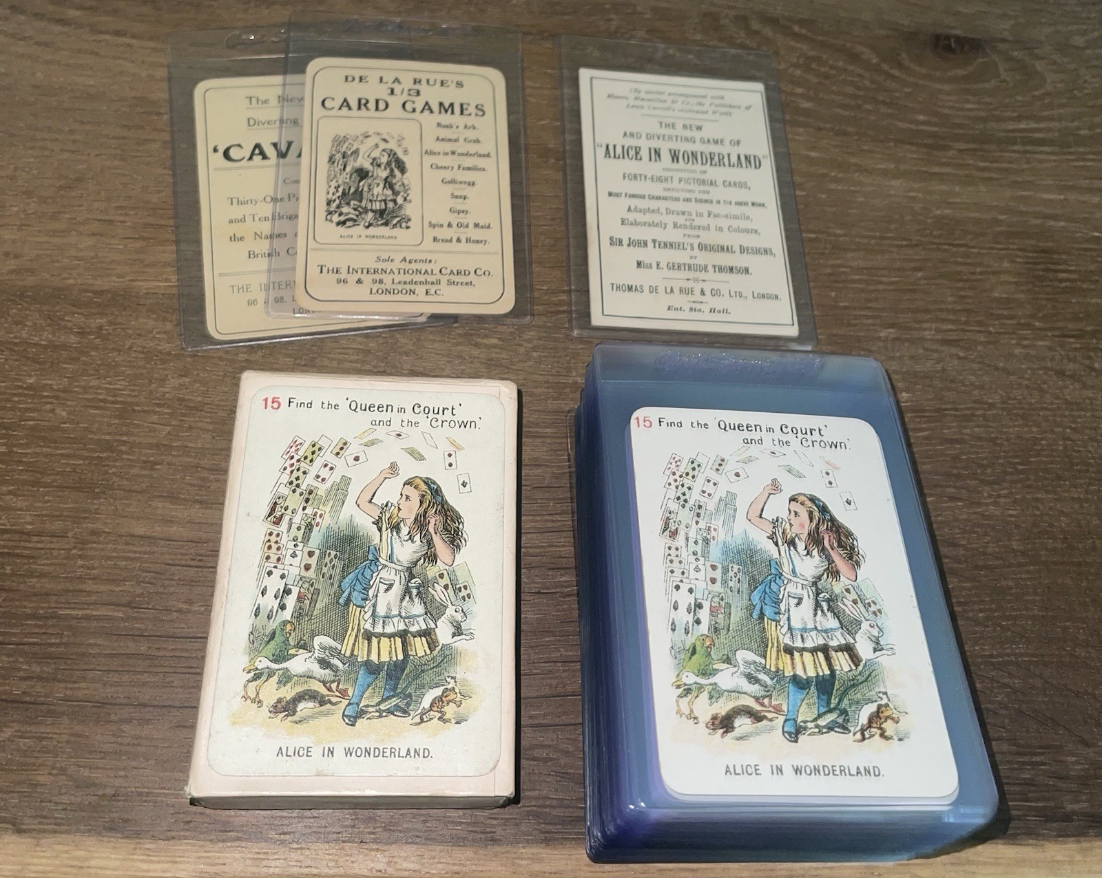 Antique c 1898 De La Rue & Co. Alice In Wonderland 48 Card Set w/BOX VERY RARE