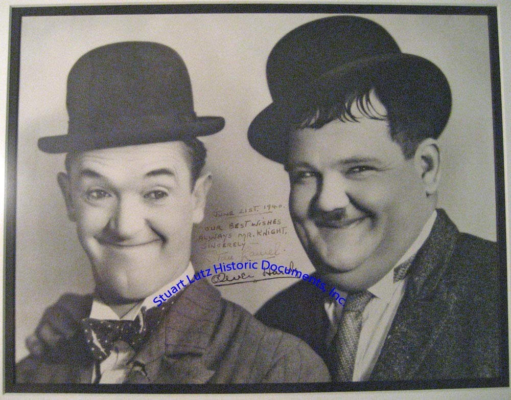 Laurel & Hardy oversized signed photograph - famous movie comedy duo - Toyland Laurel & Hardy oversized signed photograph - famous movie comedy duo - Toyland