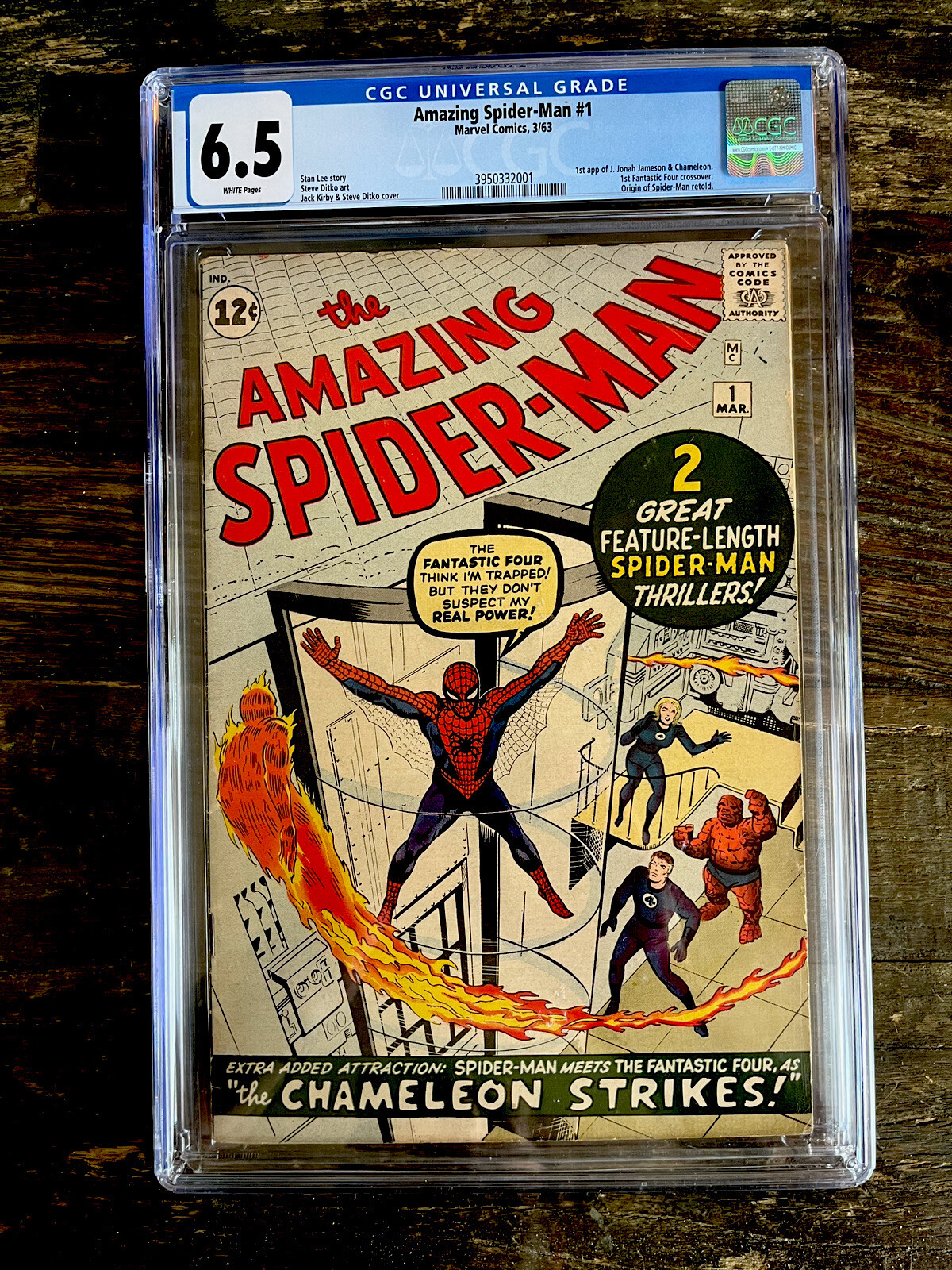 Rare White Pages Amazing Spider-Man #1 CGC 6.5 - 1963 Official 1st Issue Rare White Pages Amazing Spider-Man #1 CGC 6.5 - 1963 Official 1st Issue