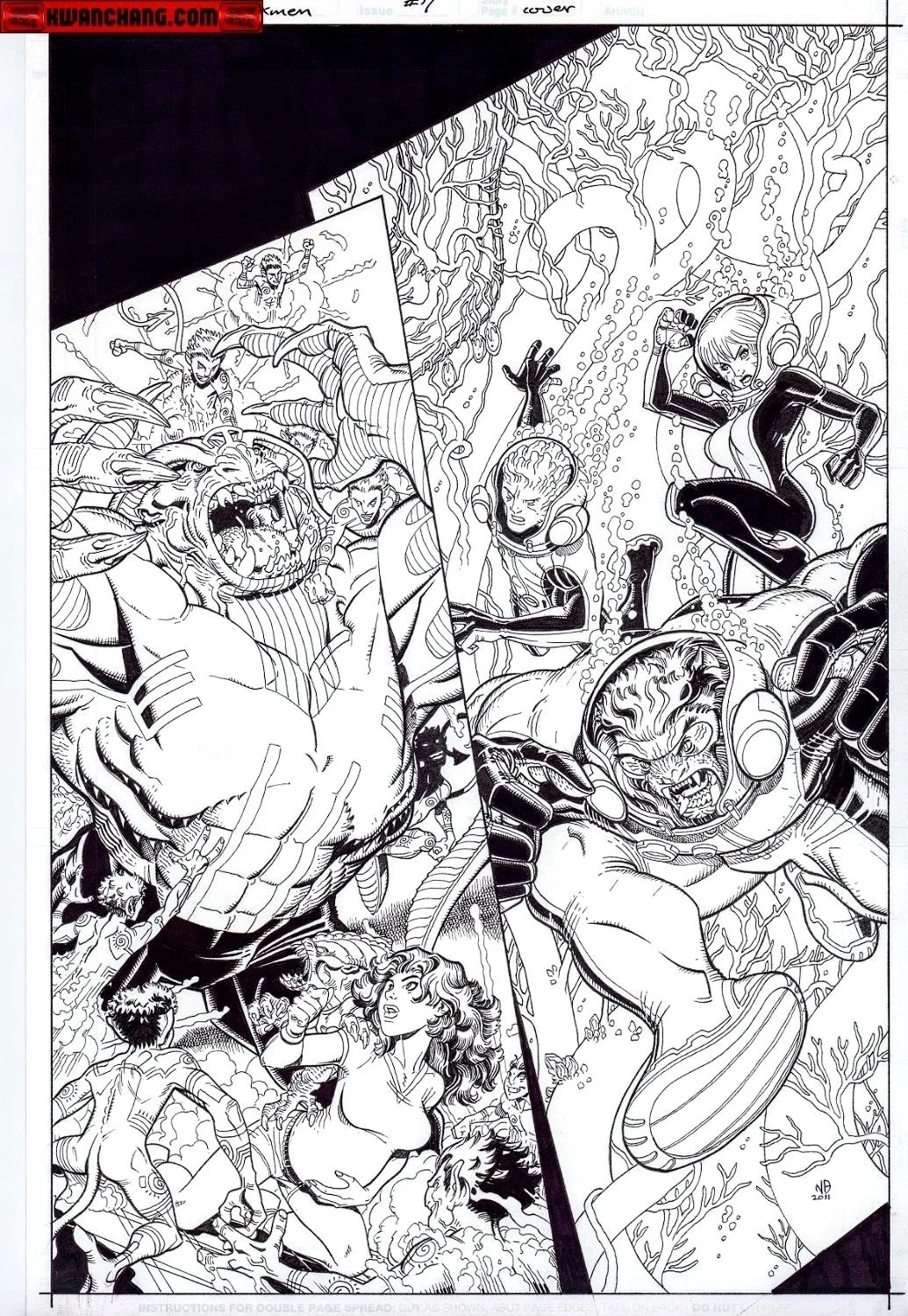 Wolverine & The X-Men #7 AVX Cover Original Art Kitty Pryde Phoenix Beast Iceman Wolverine & The X-Men #7 AVX Cover Original Art Kitty Pryde Phoenix Beast Iceman