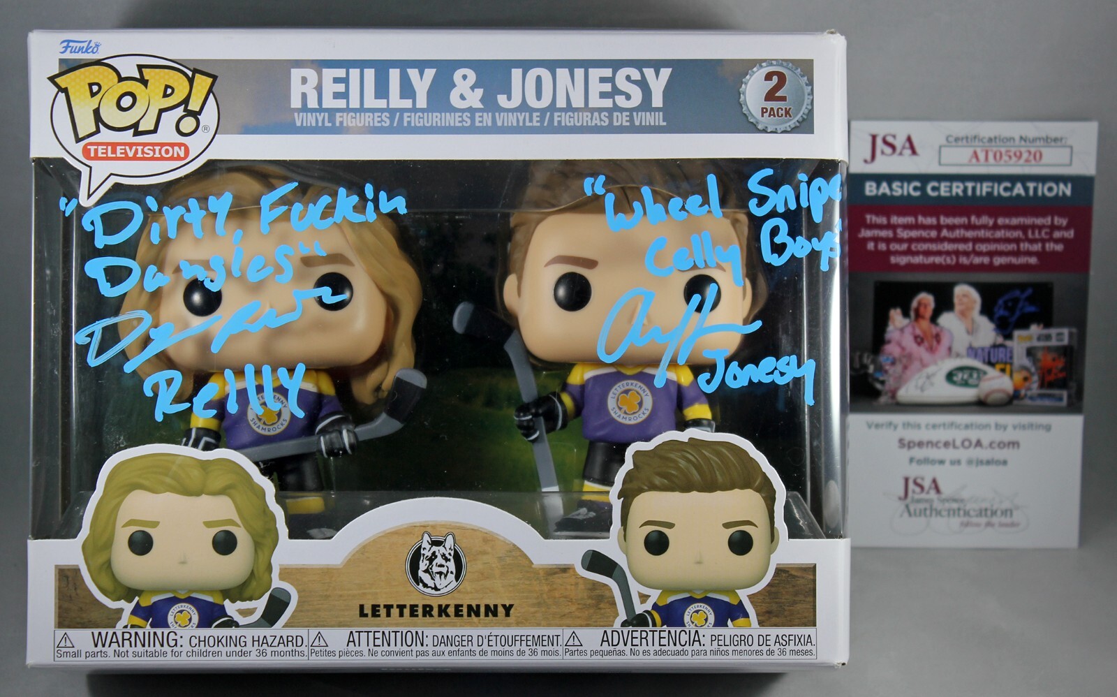DYLAN PLAYFAIR ANDREW HERR SIGNED REILLY JONESY LETTERKENNY FUNKO POP FIGURE JSA DYLAN PLAYFAIR ANDREW HERR SIGNED REILLY JONESY LETTERKENNY FUNKO POP FIGURE JSA