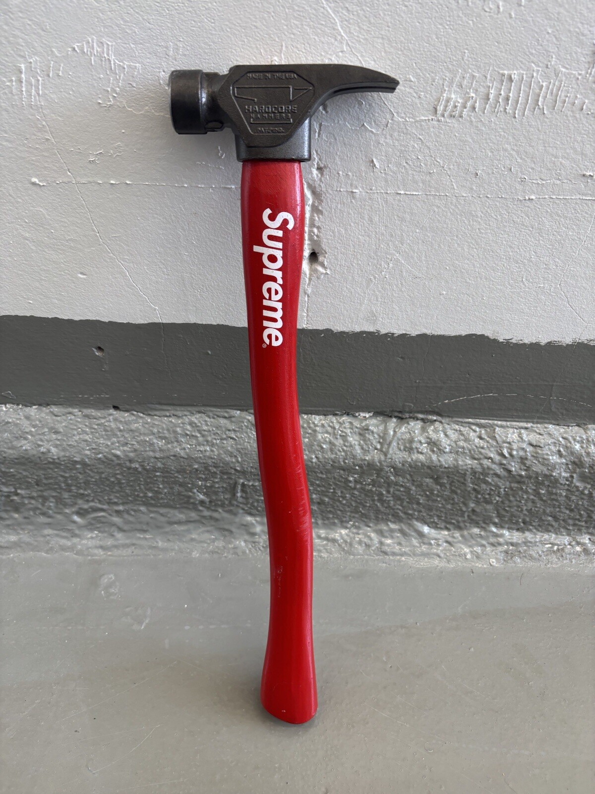 Authentic SUPREME Hardcore Hammer 1998 Logo Home Decor Red Wood And Steel Authentic SUPREME Hardcore Hammer 1998 Logo Home Decor Red Wood And Steel