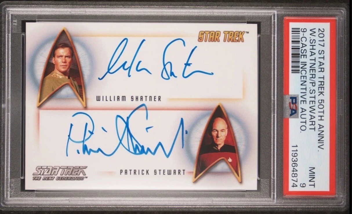 2017 STAR TREK 50TH ANNIVERSARY WILLIAM SHATNER PATRICK STEWART PSA 9 AUTO SP 2017 STAR TREK 50TH ANNIVERSARY WILLIAM SHATNER PATRICK STEWART PSA 9 AUTO SP