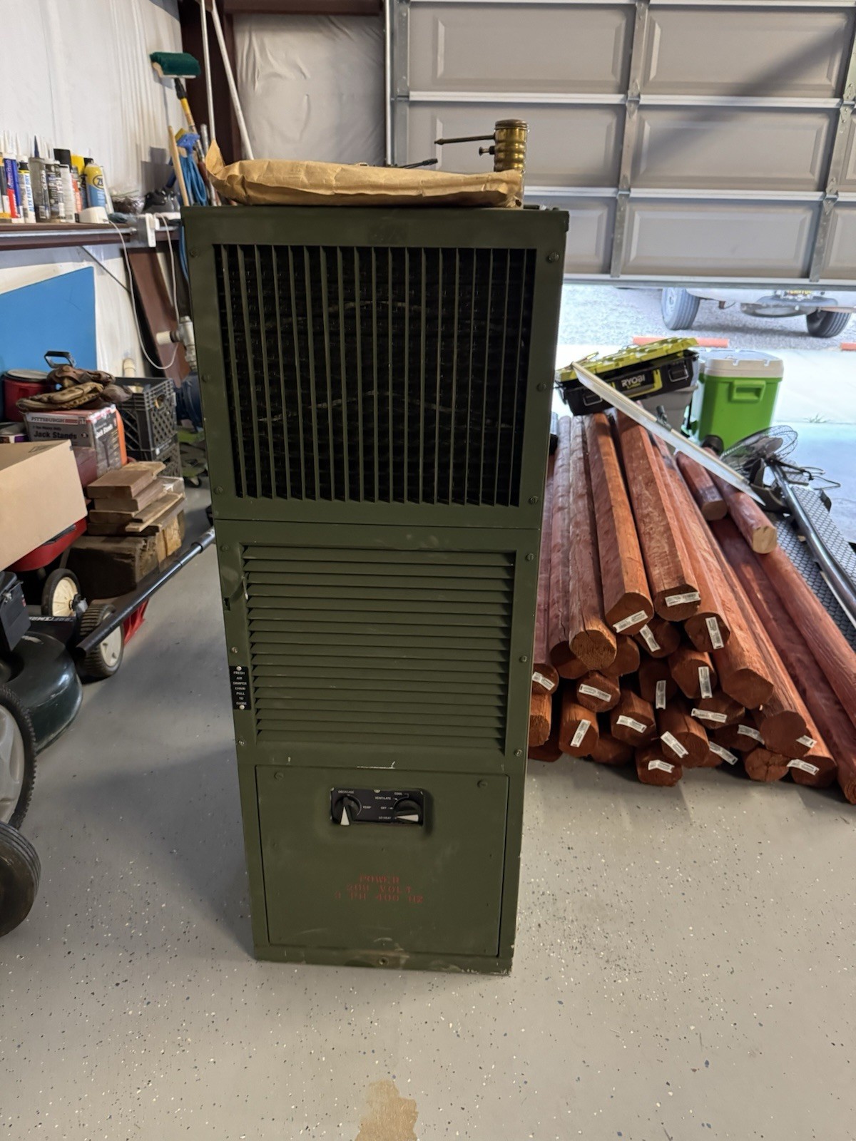 US Army Air Conditioner, Vertical, Compact, 18,000 BTU/HR 208 Volt, 3 Phase US Army Air Conditioner, Vertical, Compact, 18,000 BTU/HR 208 Volt, 3 Phase