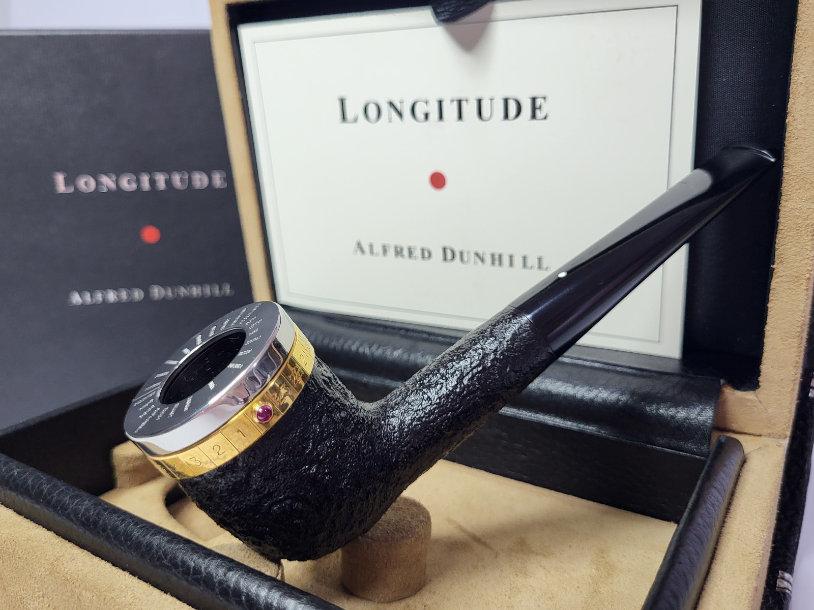 RARE DUNHILL LONGITUDE Shell Briar Pipe Model 5103 in Original Box 0644/2000