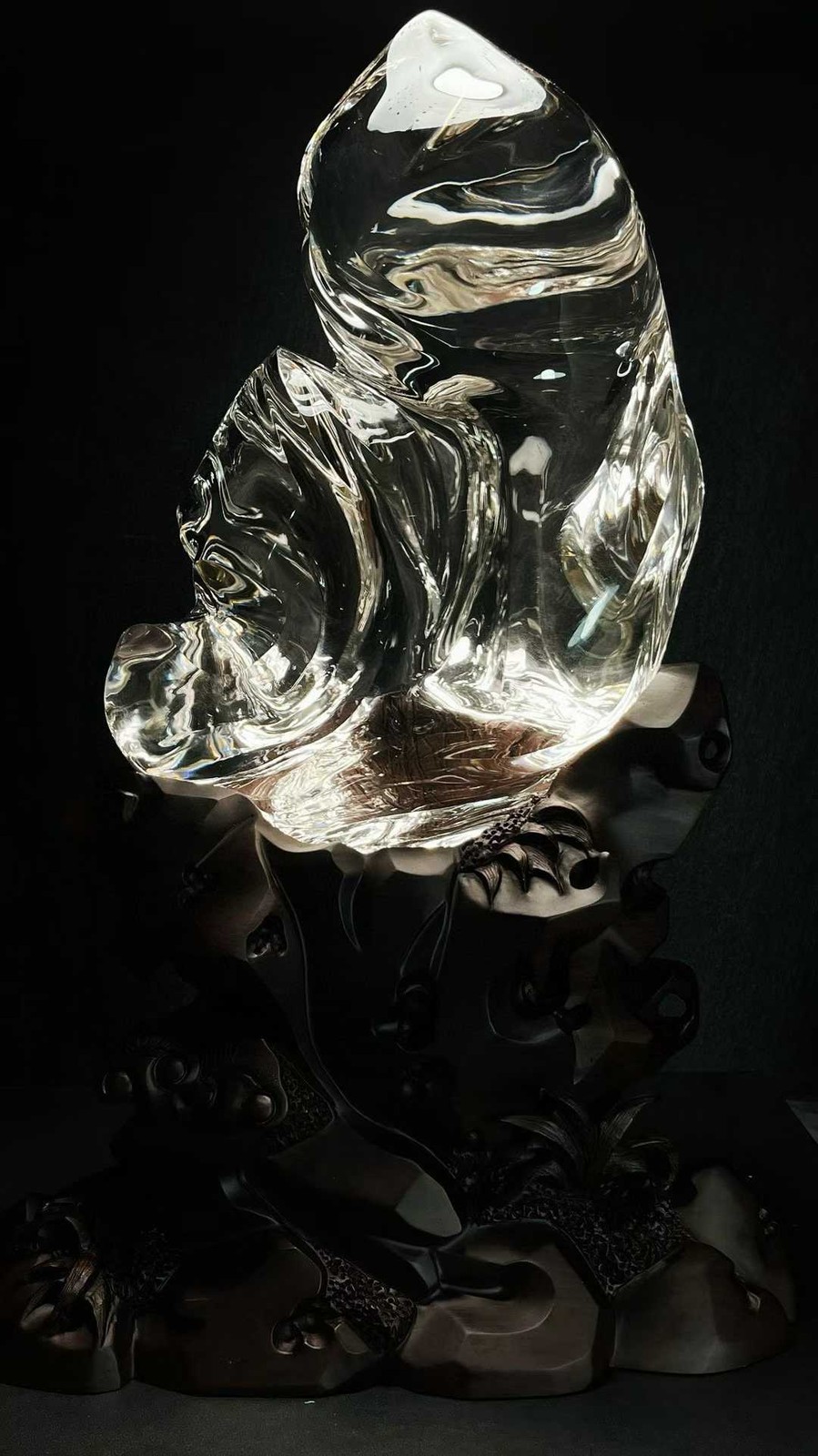 21LB Large Rare Top Natural Clear Crystal Quartz Carved Polishing Reiki Decor