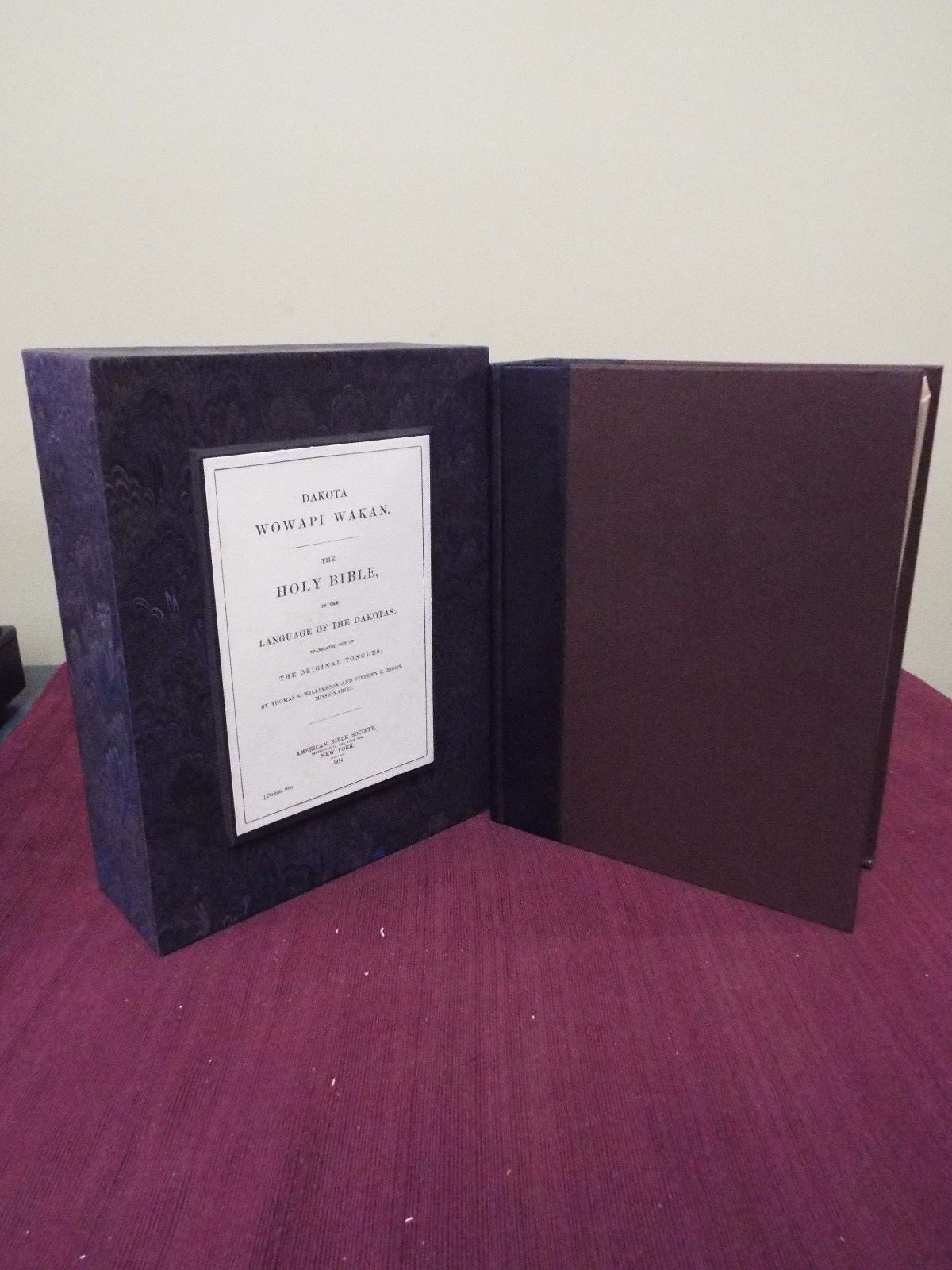 1914 Dakota Bible Native American - 2nd ed- Am Bible Socity special presentation