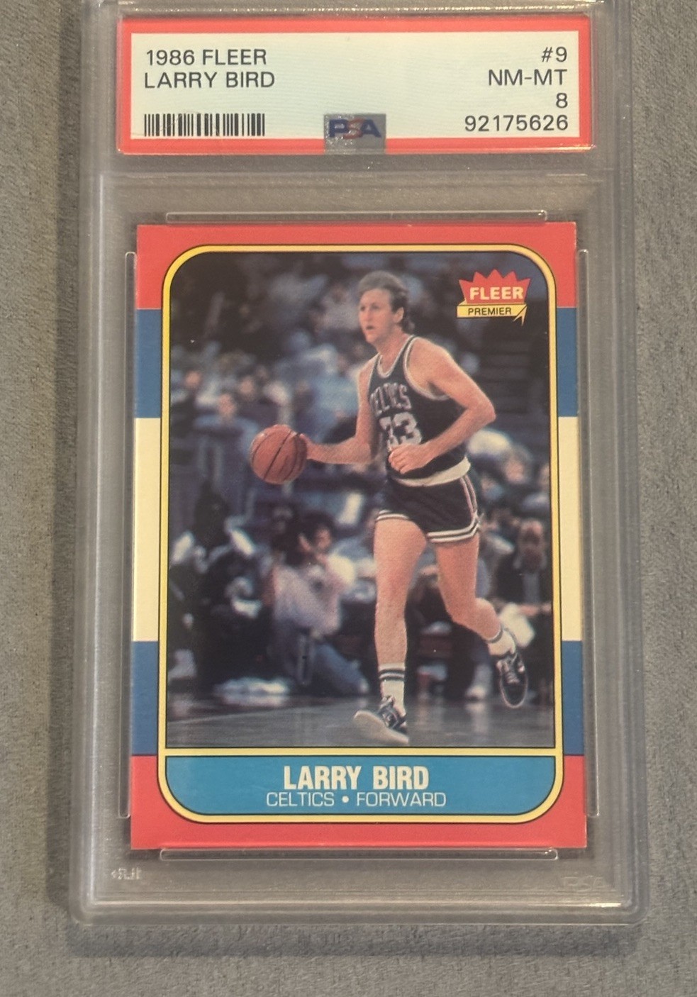 1986 Fleer Larry Bird PSA 8 Card Boston Celtics #9 1986 Fleer Larry Bird PSA 8 Card Boston Celtics #9