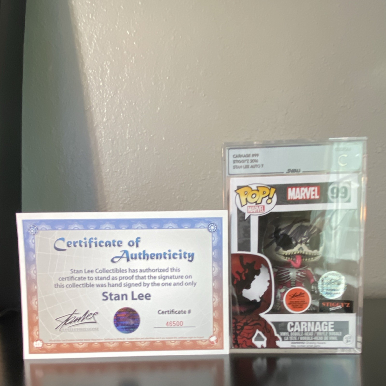 🔥Rare Funko Pop Marvel Carnage #99 STIGGY\'Z Autographed Stan Lee COA🔥
