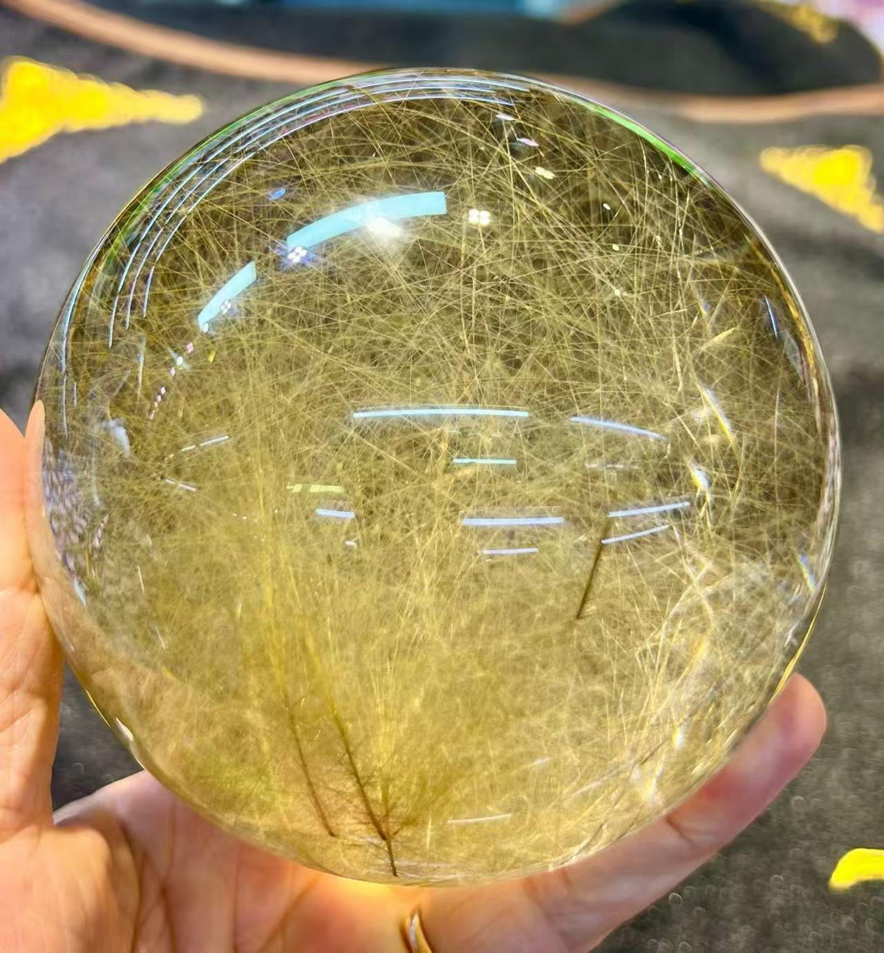 100mm Eye-Clean Natural Rutilated Quartz Sphere Rutile Crystal Ball Healing 100mm Eye-Clean Natural Rutilated Quartz Sphere Rutile Crystal Ball Healing