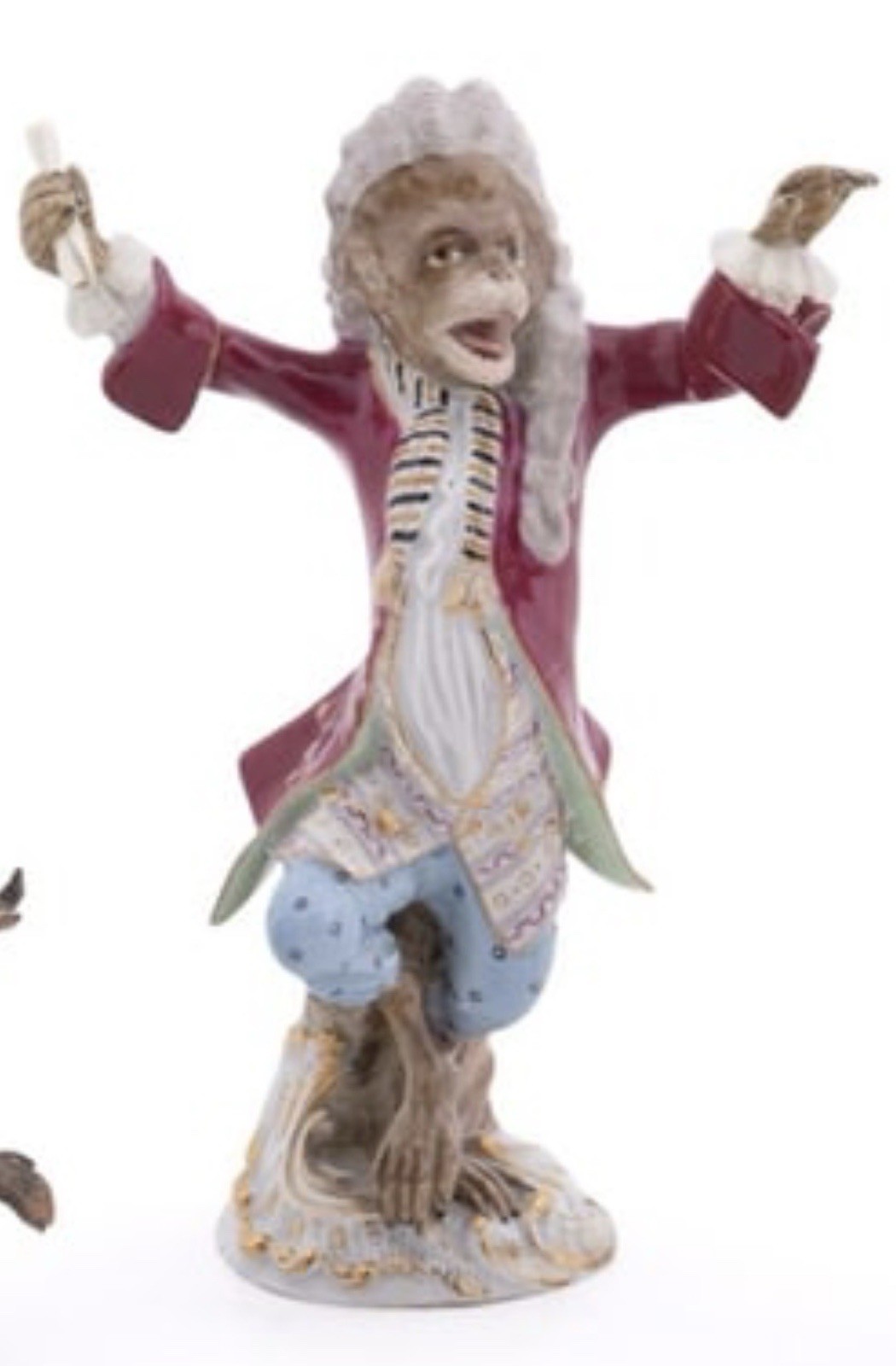 Extremely Rare 18th Century Meissen Monkey Band Conductor Only One On The Market