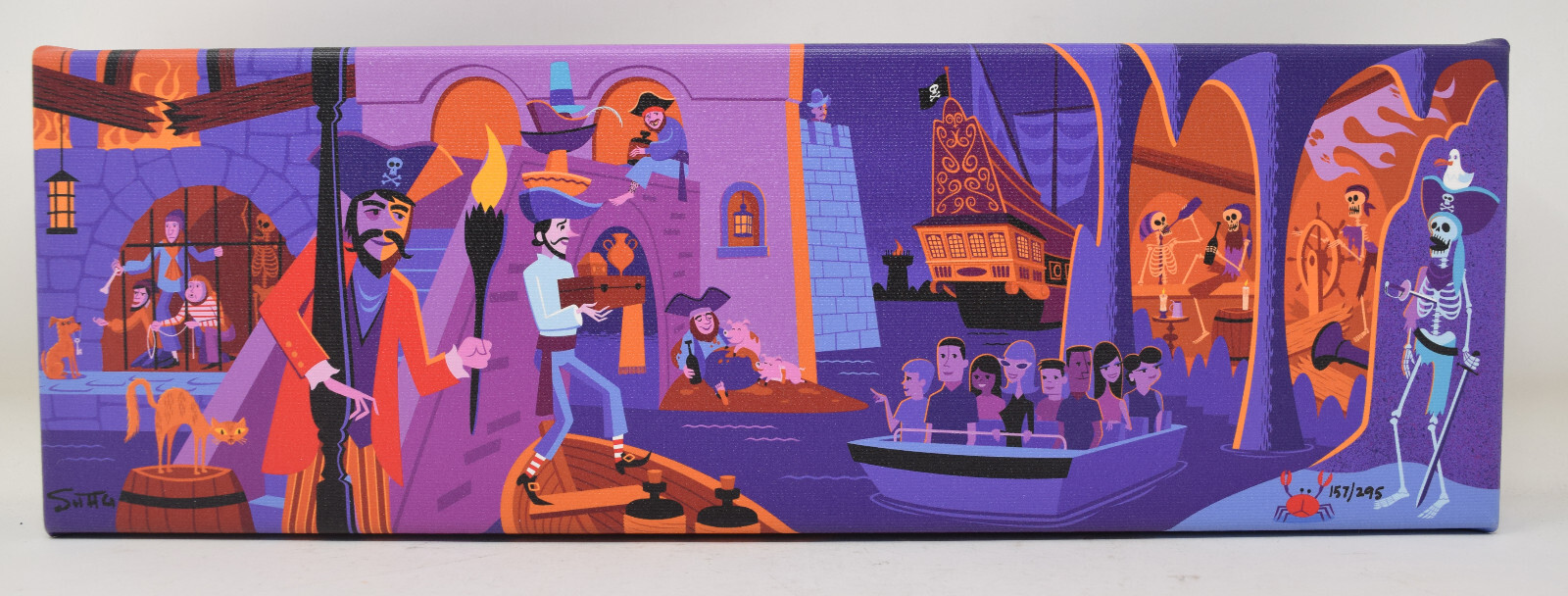 Pirates Of The Caribbean Scoundrels Skeletons SHAG Disney D23 Expo Canvas Giclee Pirates Of The Caribbean Scoundrels Skeletons SHAG Disney D23 Expo Canvas Giclee