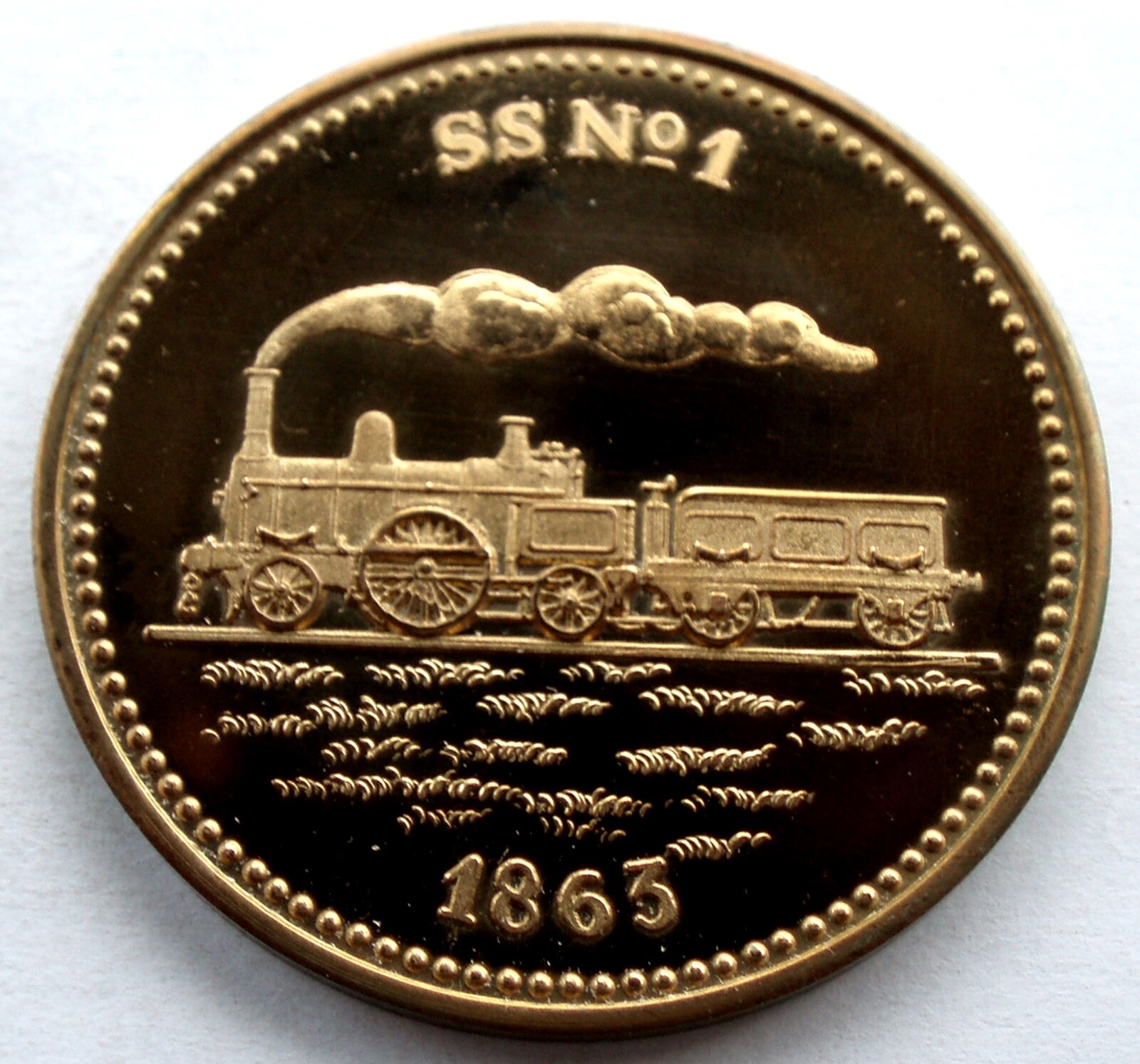 🚂 DUTCH RAILWAY 1989 MEDAL SS № 1 1863 TRAIN Proof, Rare 1500 Minted. R12.2 🚂 DUTCH RAILWAY 1989 MEDAL SS № 1 1863 TRAIN Proof, Rare 1500 Minted. R12.2